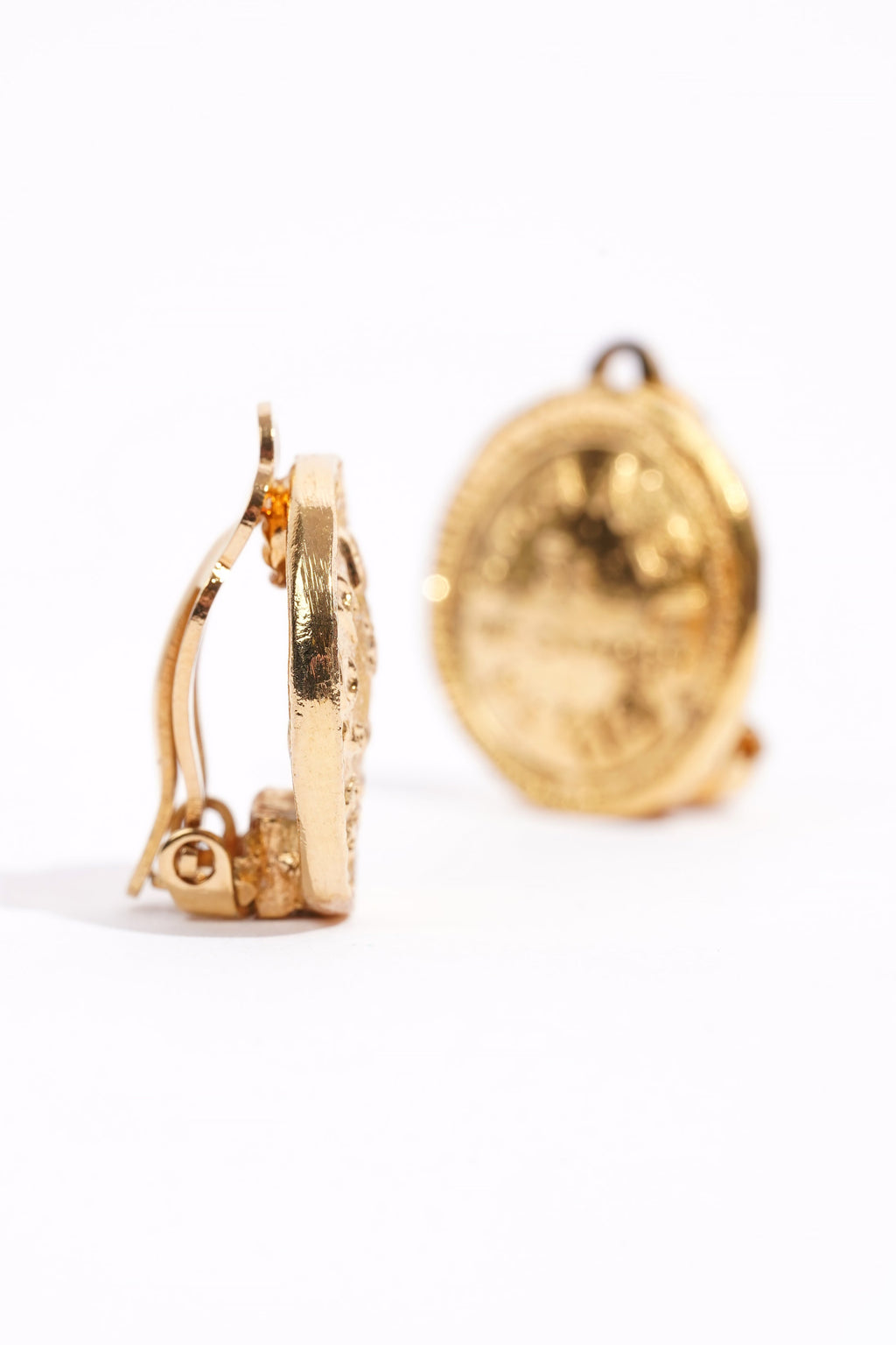 Chanel Rue Cambon Clip-On Earrings Gold Gold Plated