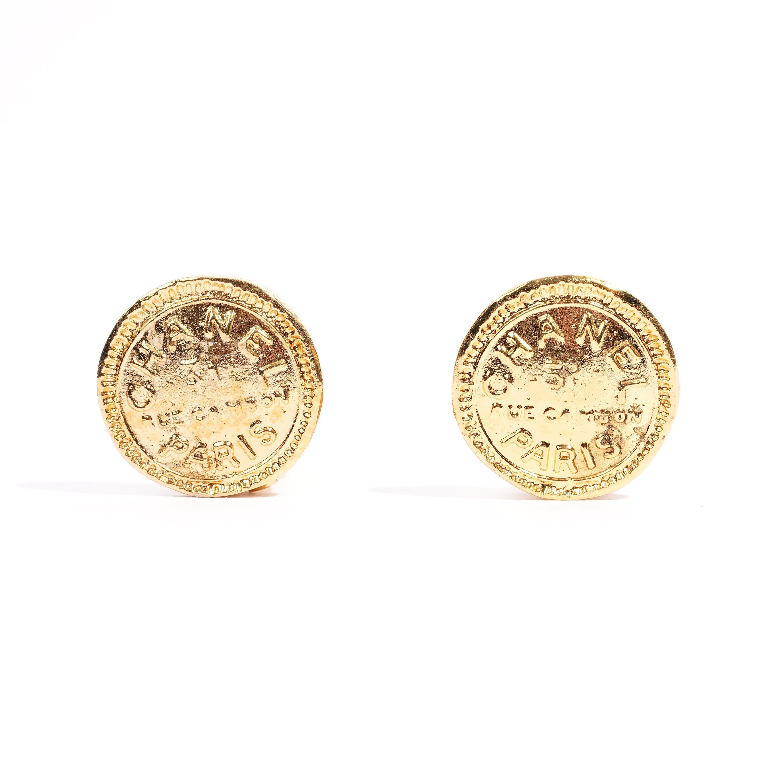 Chanel Rue Cambon Clip-On Earrings Gold Gold Plated
