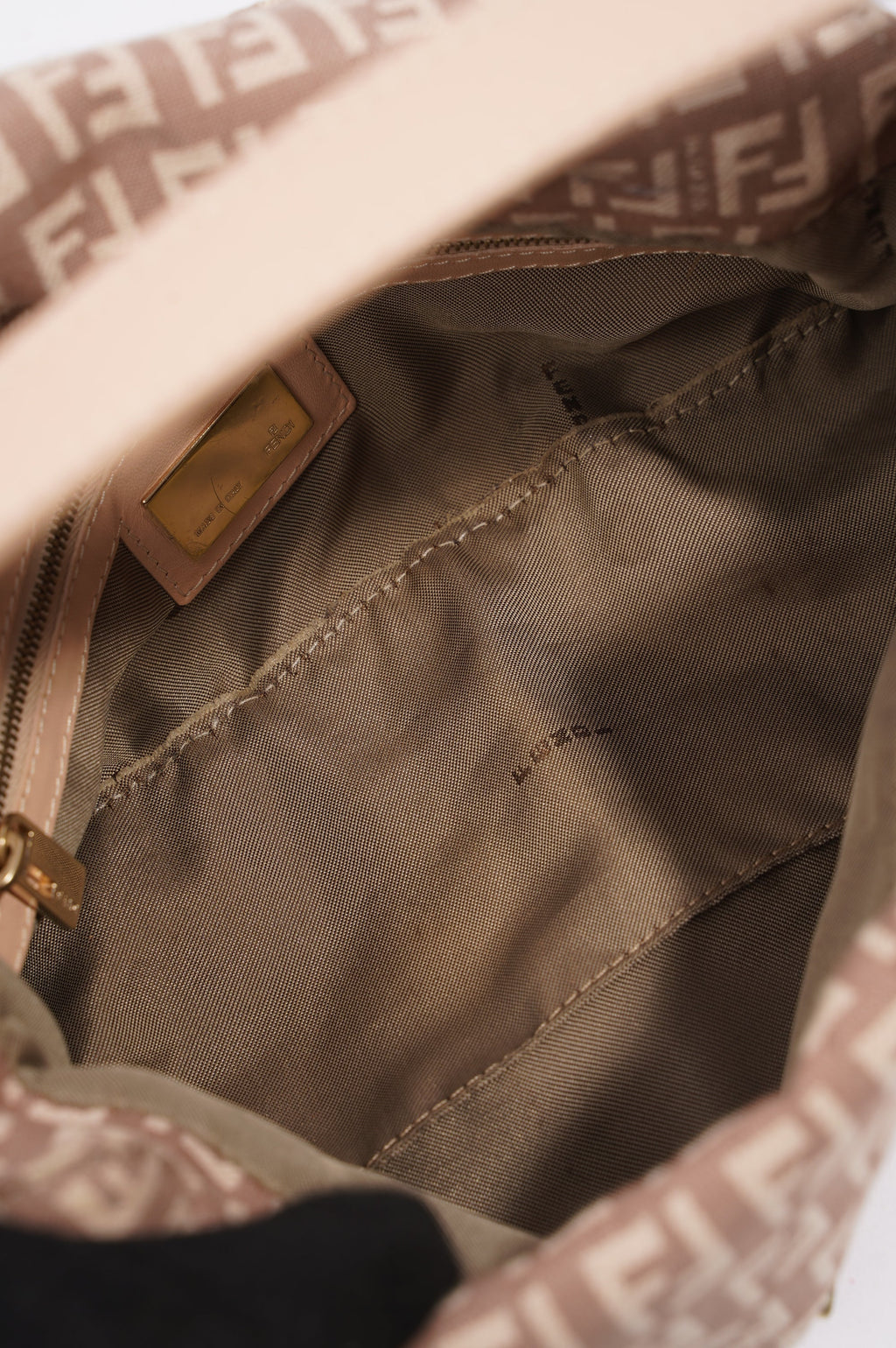 Fendi Zucchino Baguette Dusky Pink Canvas