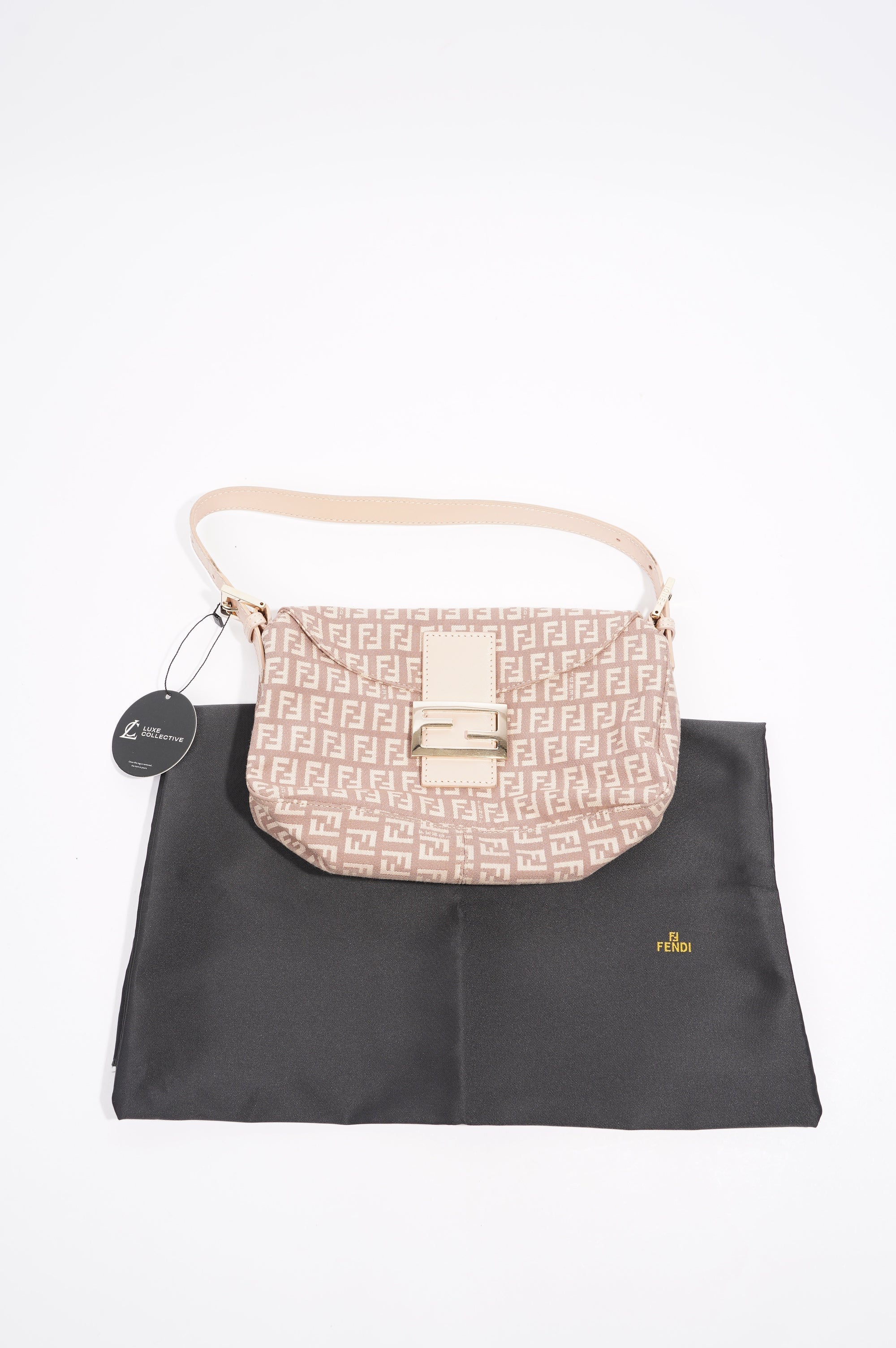 Fendi Zucchino Baguette Dusky Pink Canvas