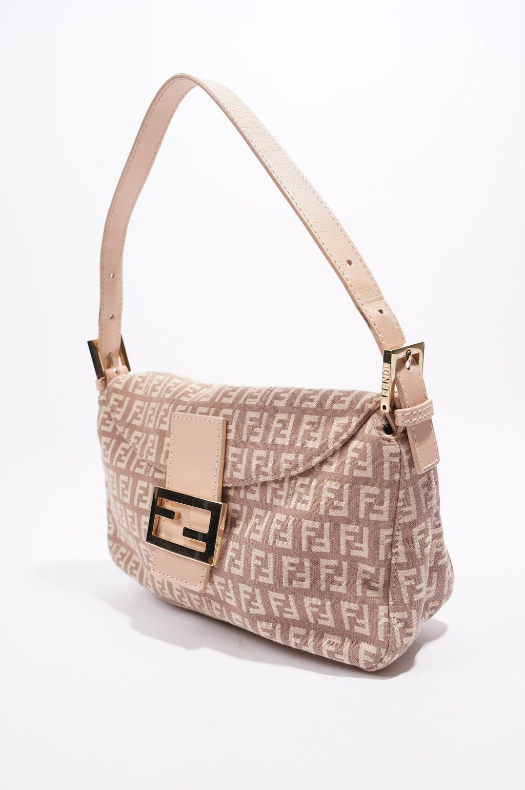 Fendi Zucchino Baguette Dusky Pink Canvas