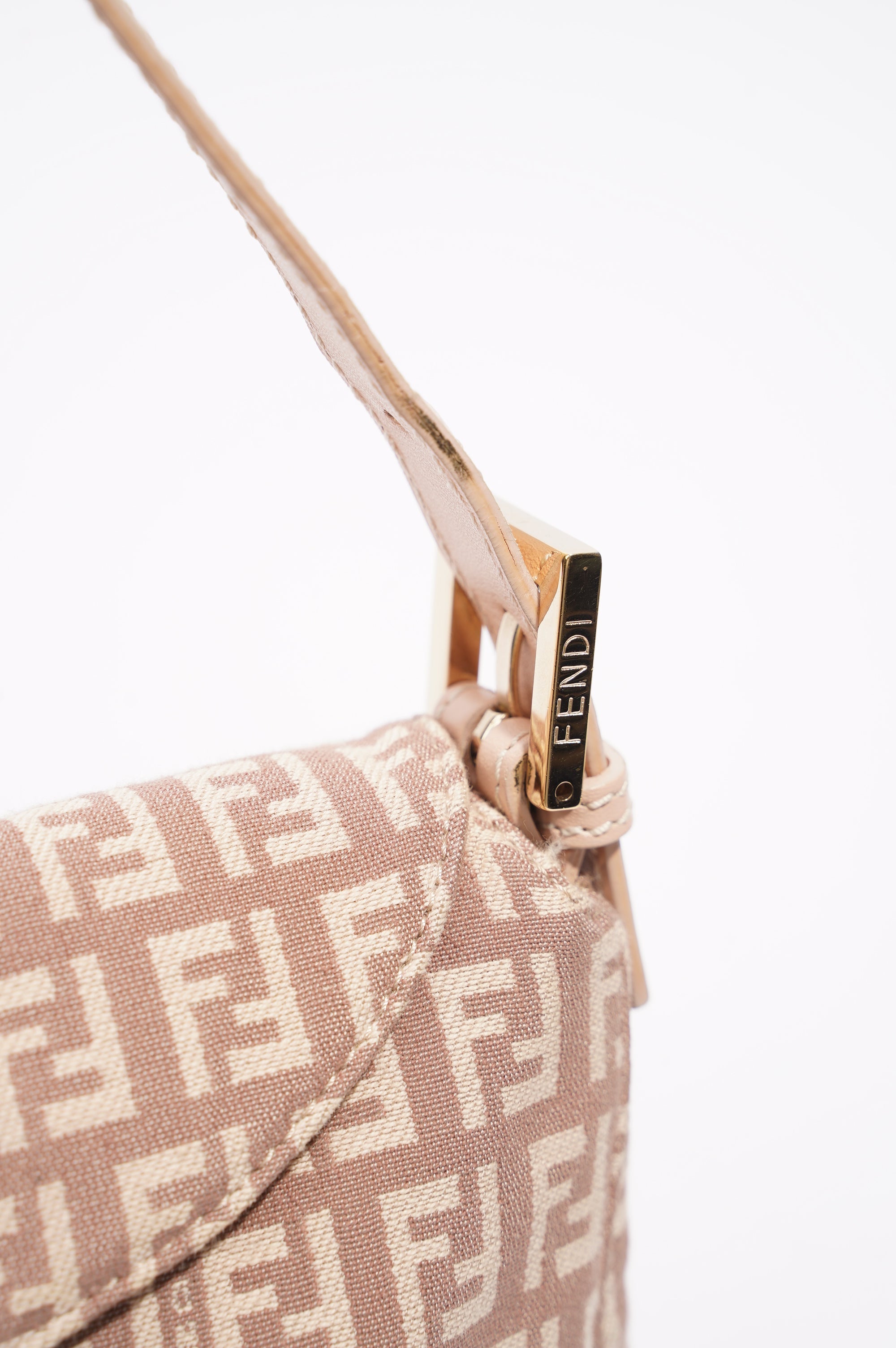 Fendi Zucchino Baguette Dusky Pink Canvas