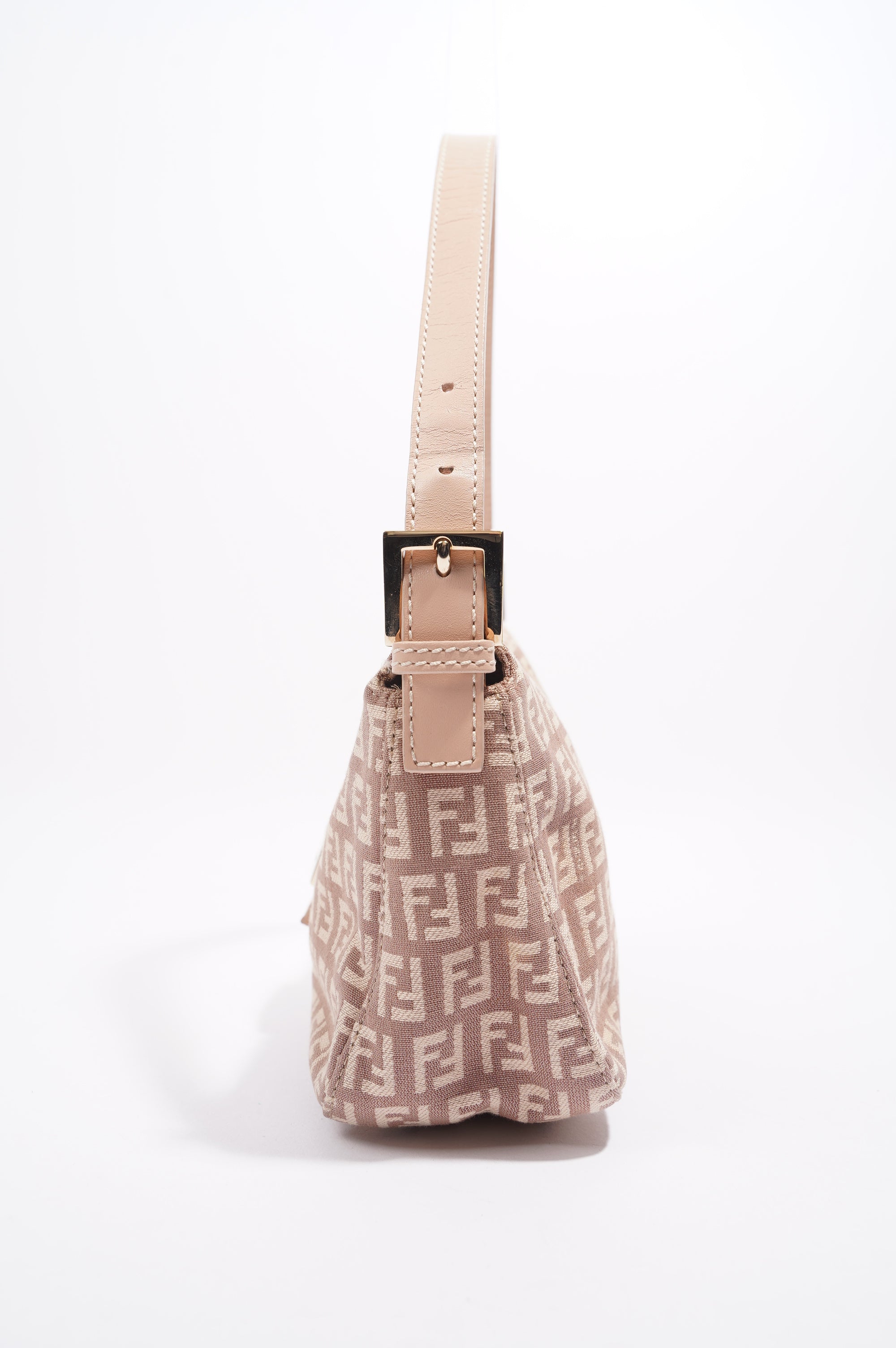 Fendi Zucchino Baguette Dusky Pink Canvas