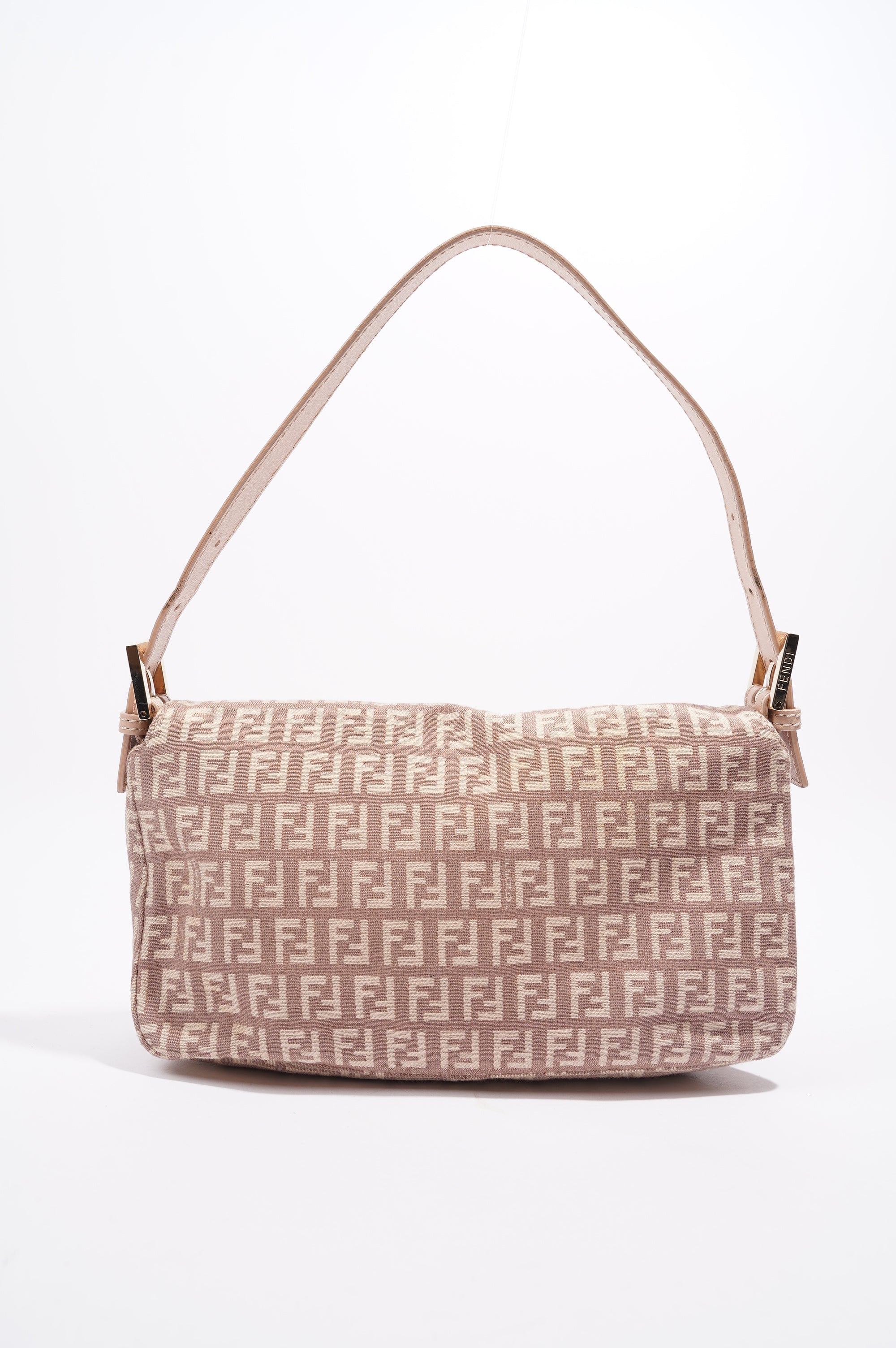 Fendi Zucchino Baguette Dusky Pink Canvas