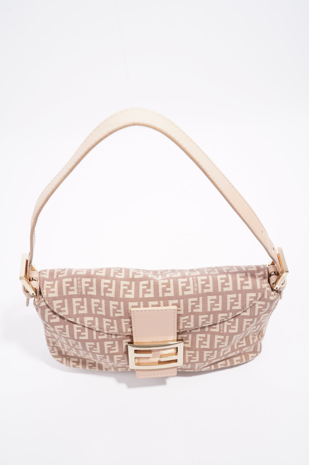 Fendi Zucchino Baguette Dusky Pink Canvas