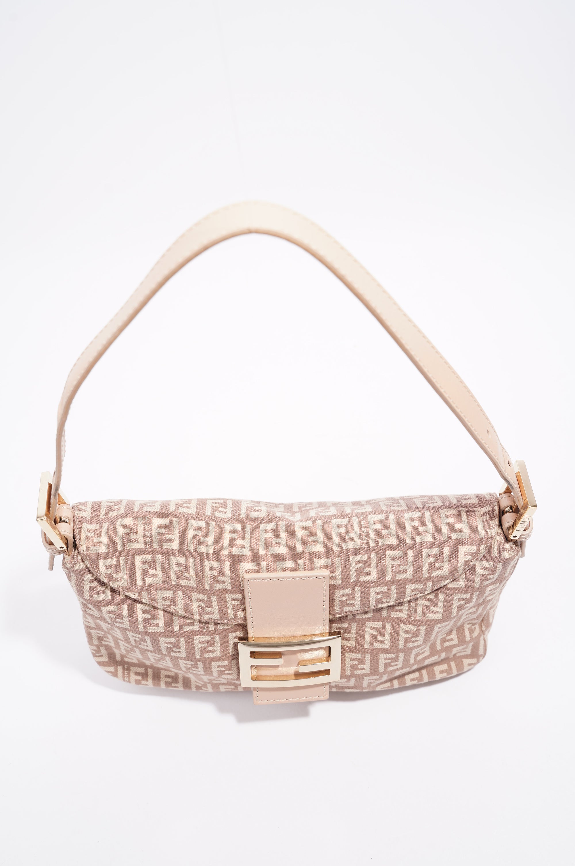 Fendi Zucchino Baguette Dusky Pink Canvas