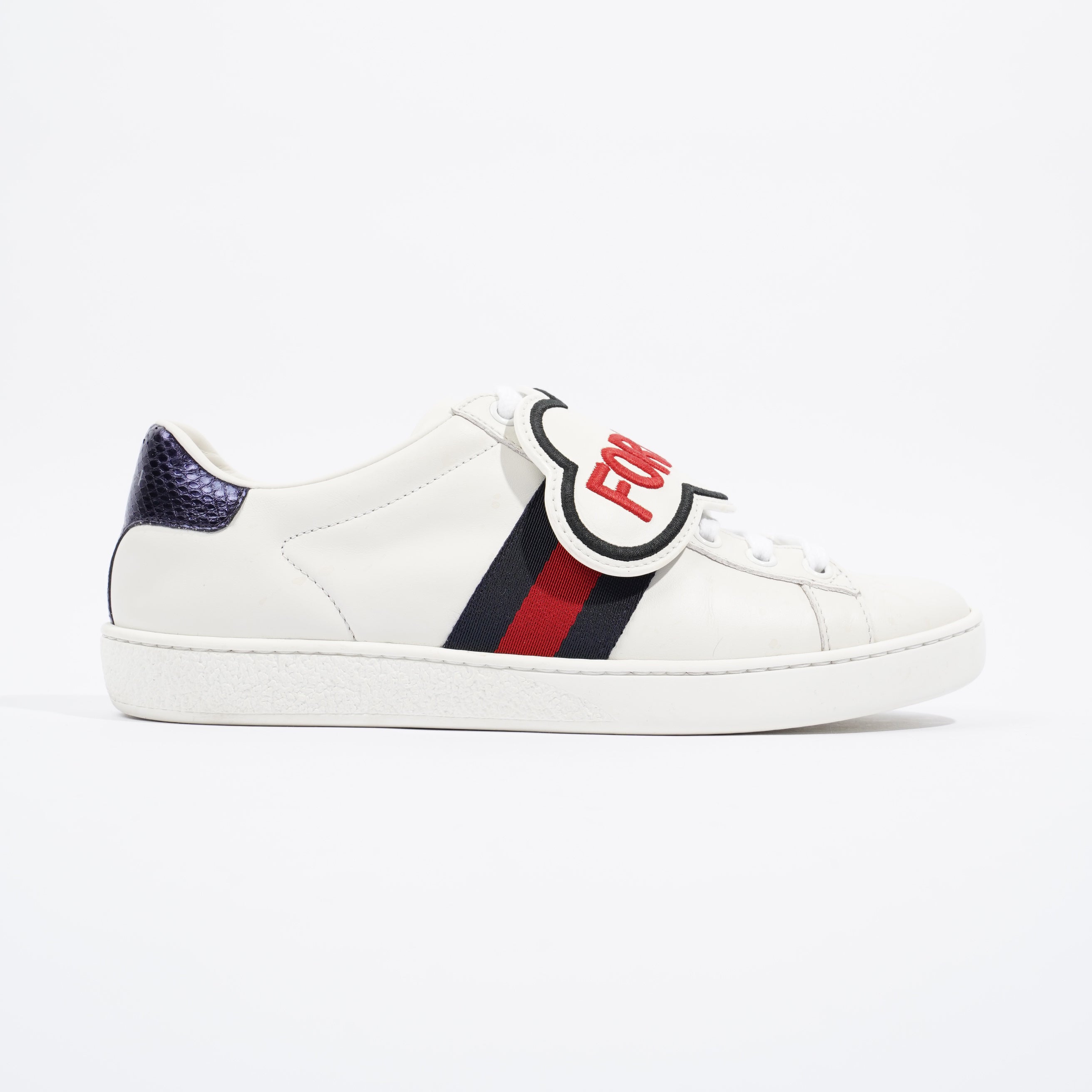 Gucci Ace "Blind For Love" White / Red / Navy Leather EU 36.5 UK 3.5