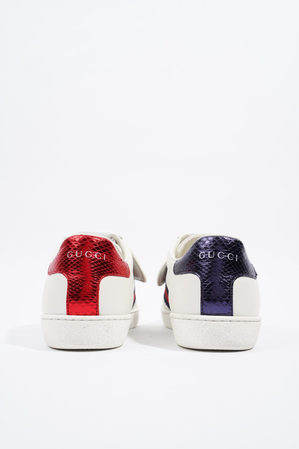 Gucci Ace "Blind For Love" White / Red / Navy Leather EU 36.5 UK 3.5