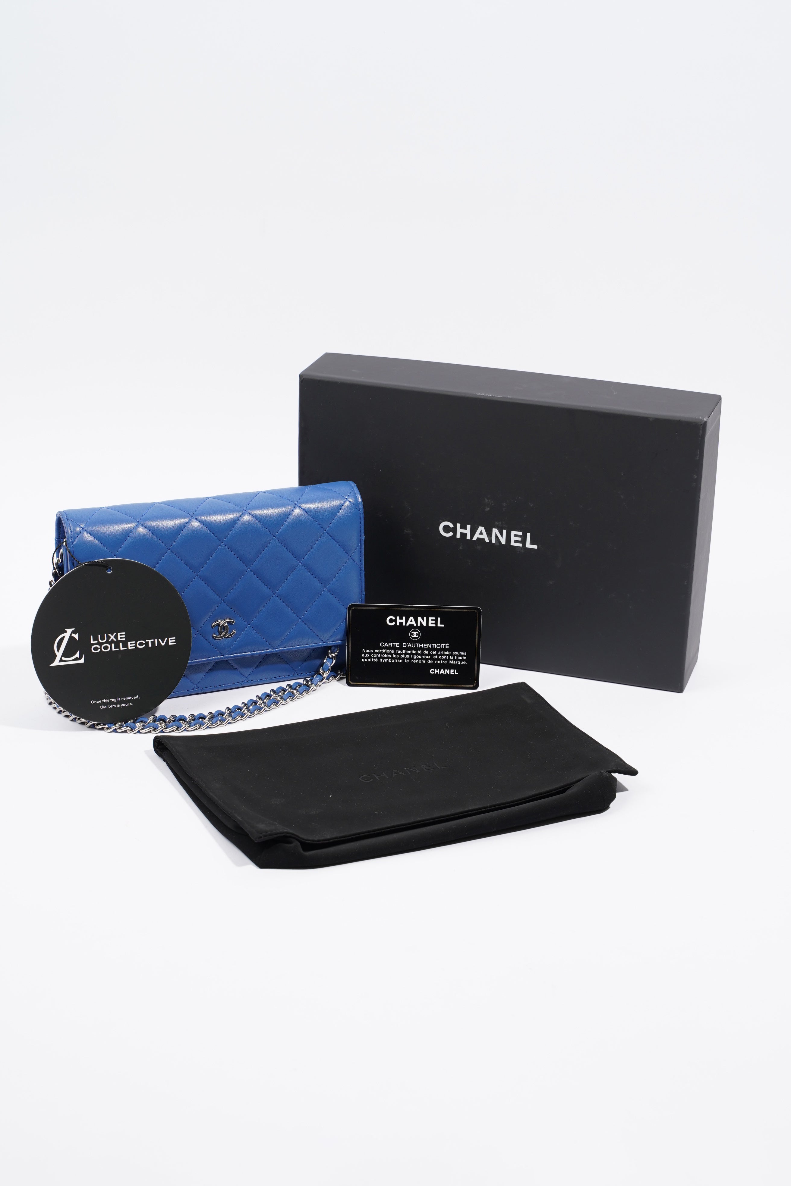 Chanel Wallet on Chain Blue Calfskin Leather
