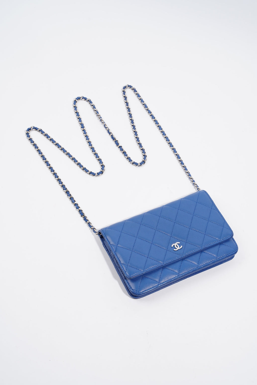 Chanel Wallet on Chain Blue Calfskin Leather