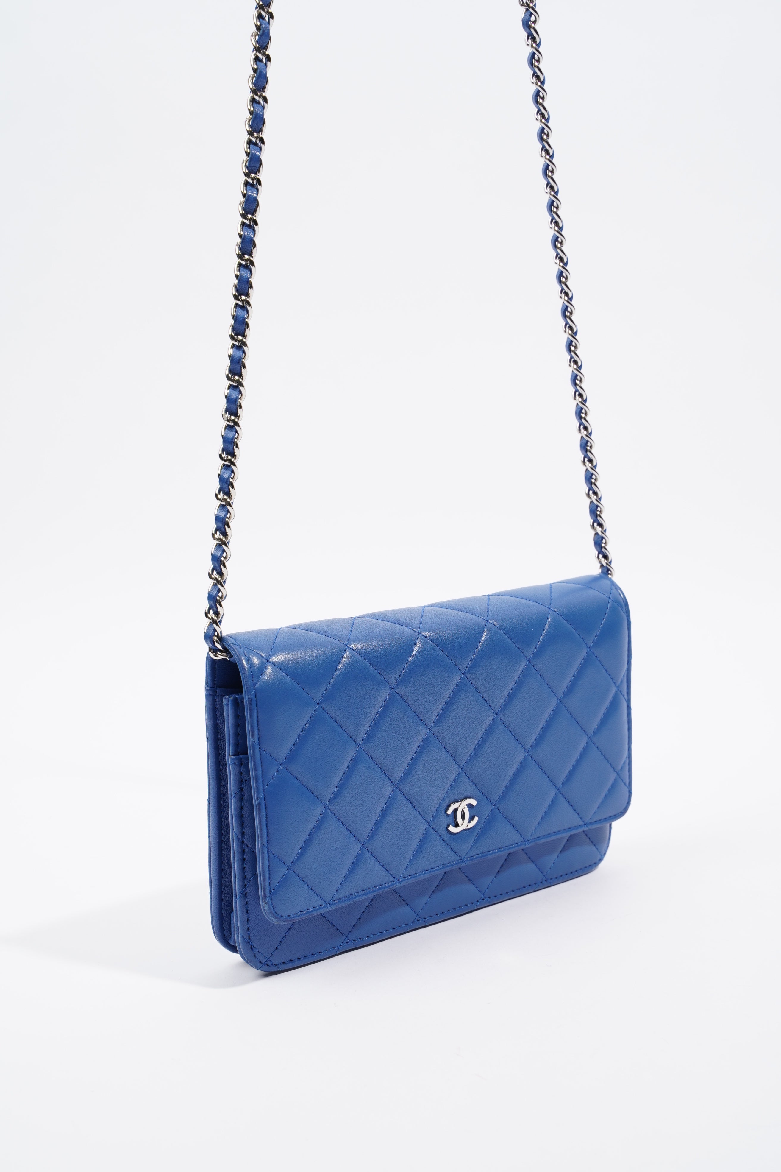Chanel Wallet on Chain Blue Calfskin Leather