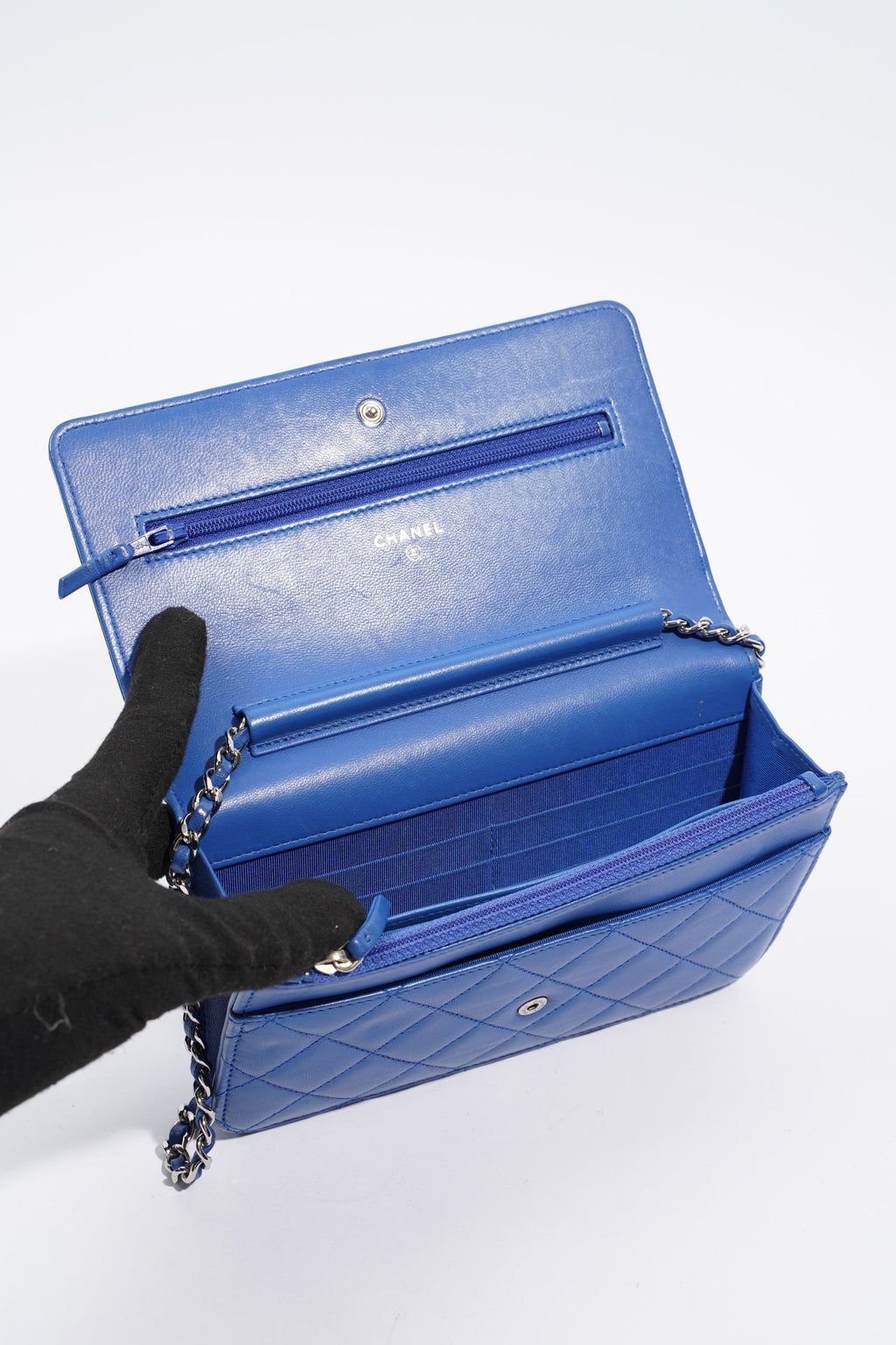 Chanel Wallet on Chain Blue Calfskin Leather