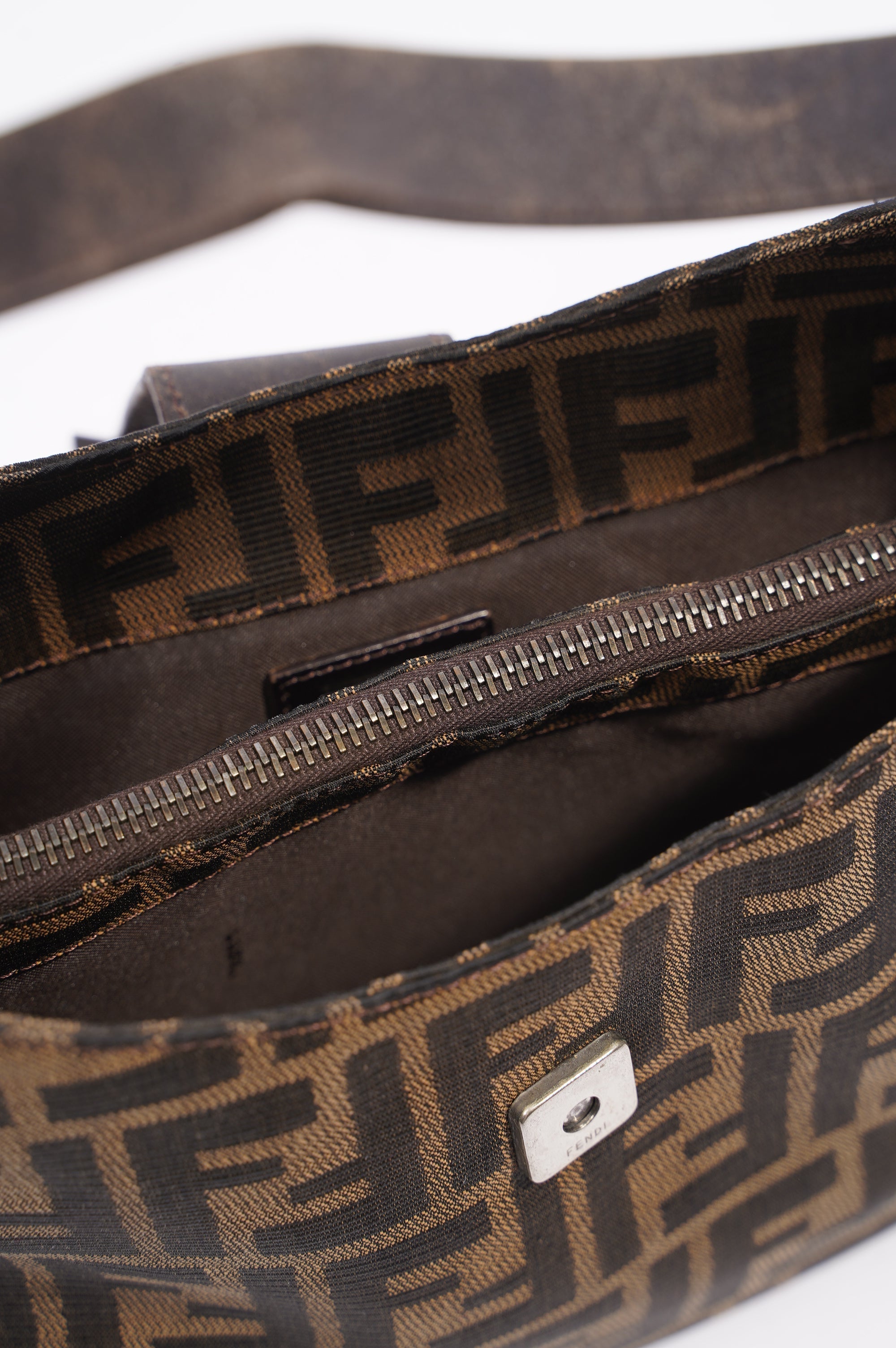 Fendi Zucca Croissant Bag Brown Canvas