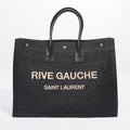 Saint Laurent Rive Gauche Tote Bag Black Wicker
