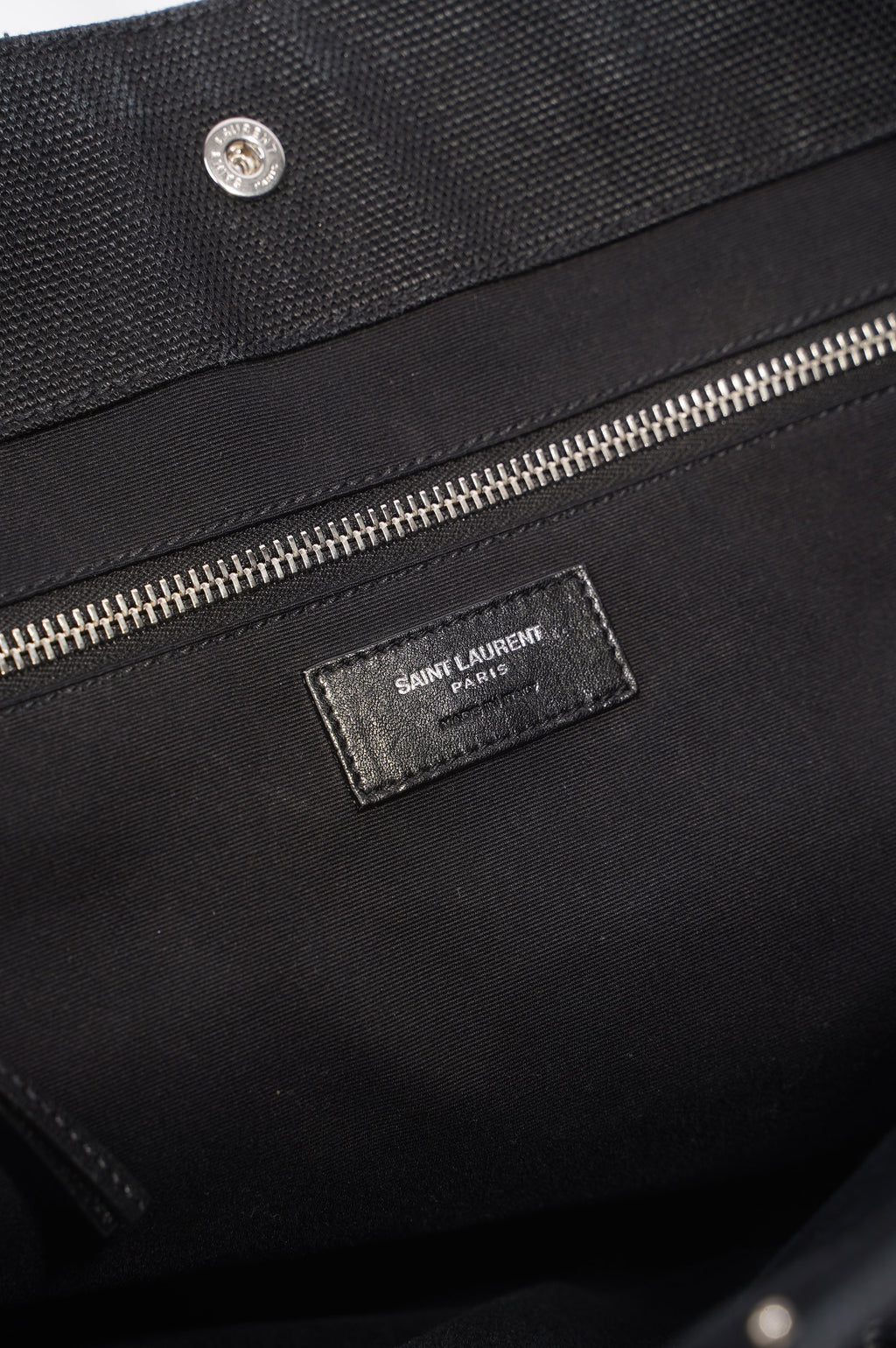 Saint Laurent Rive Gauche Tote Bag Black Wicker