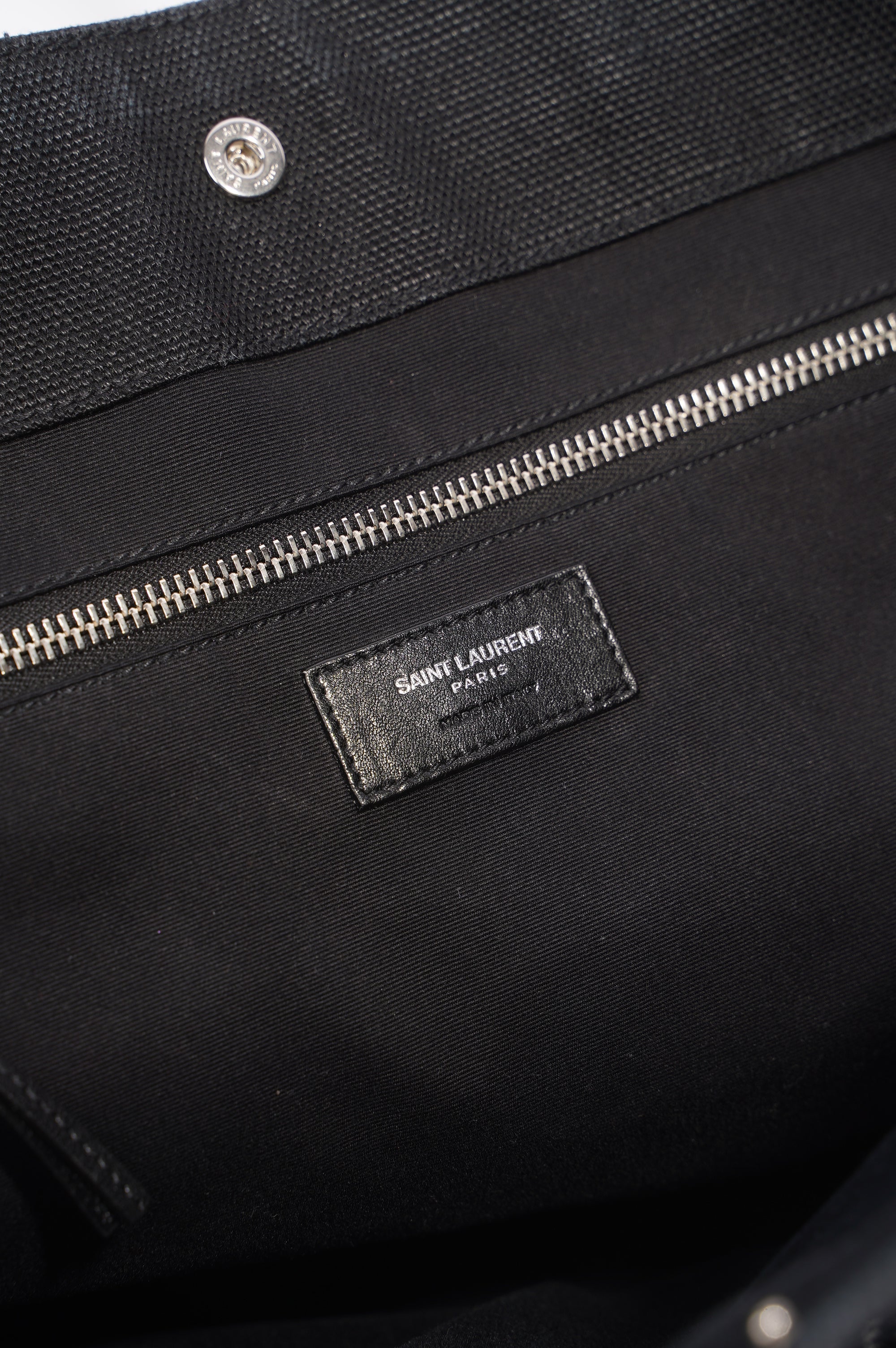 Saint Laurent Rive Gauche Tote Bag Black Wicker