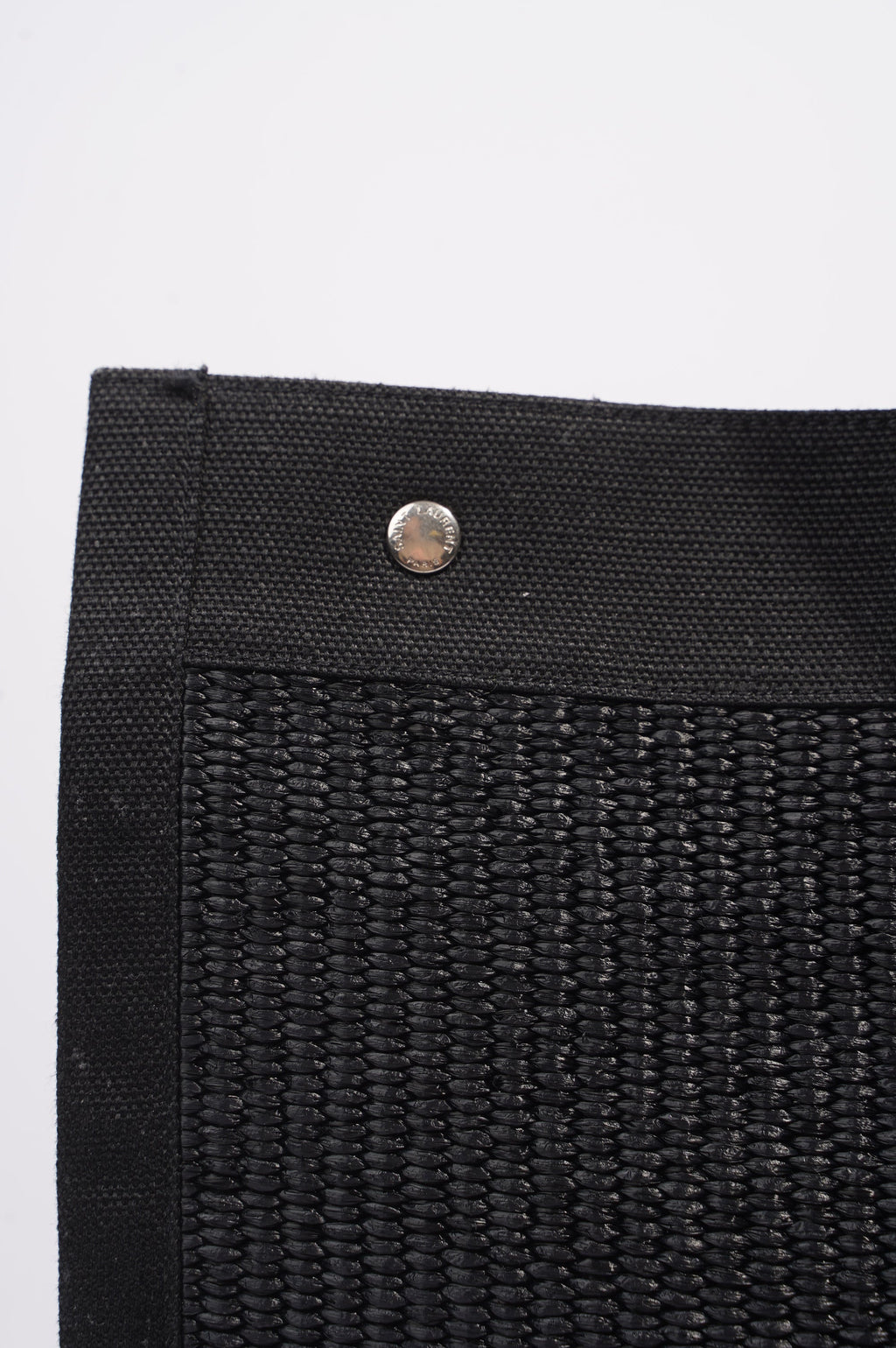 Saint Laurent Rive Gauche Tote Bag Black Wicker
