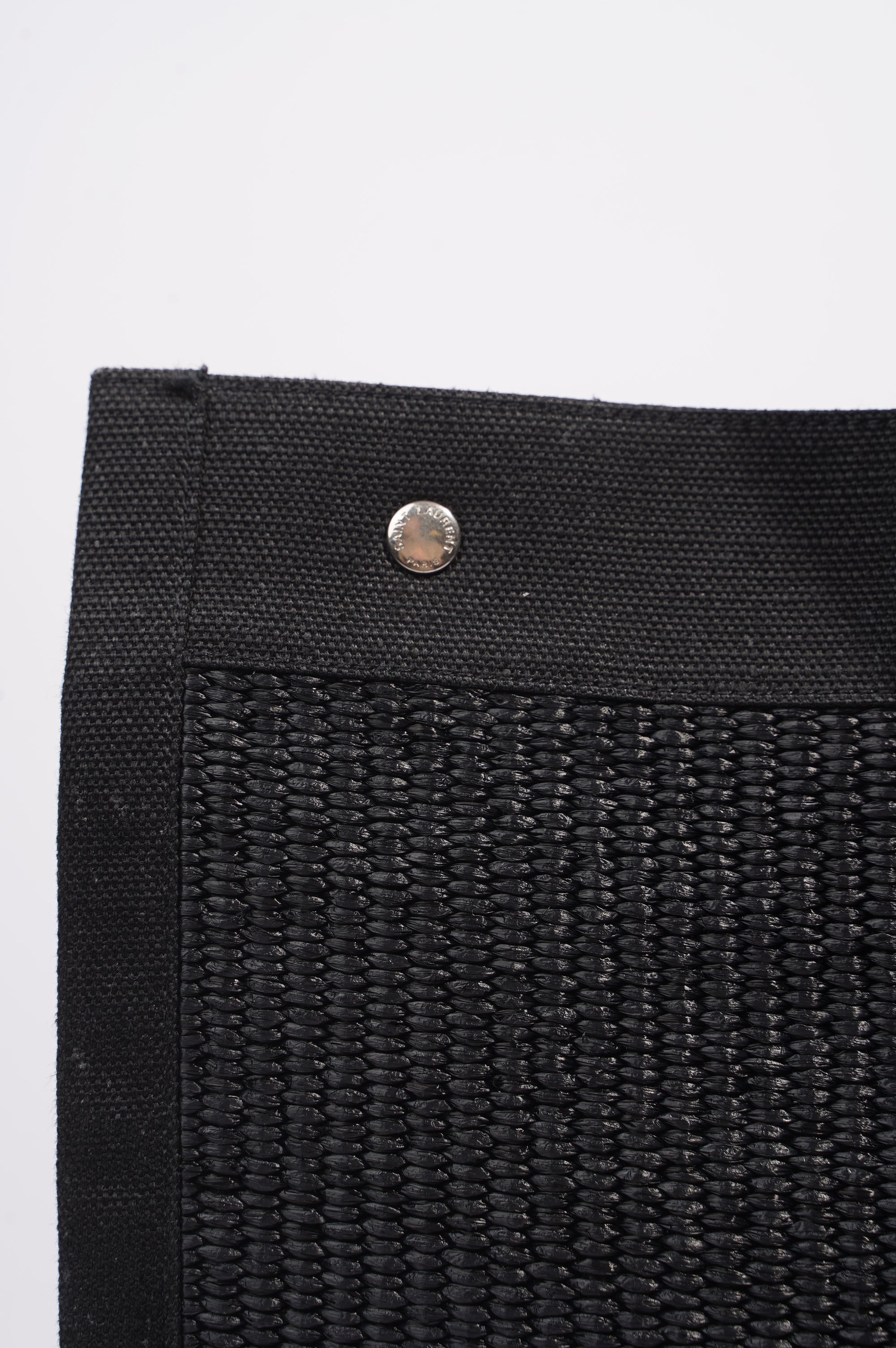 Saint Laurent Rive Gauche Tote Bag Black Wicker