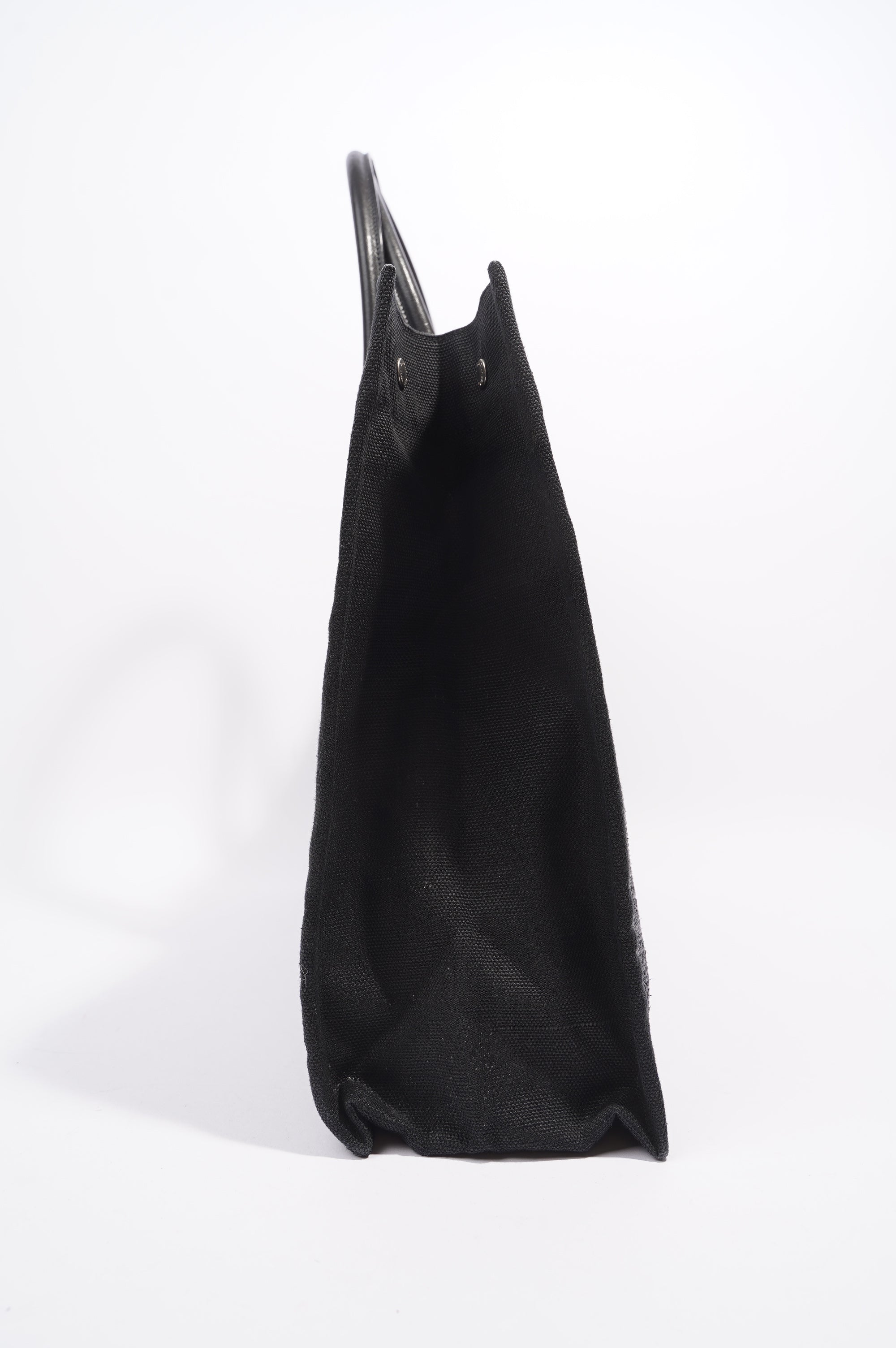 Saint Laurent Rive Gauche Tote Bag Black Wicker