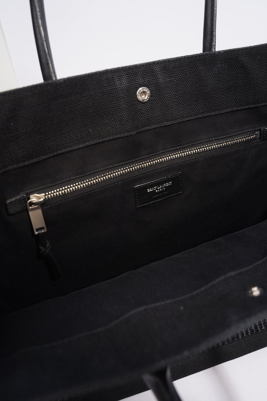 Saint Laurent Rive Gauche Tote Bag Black Wicker