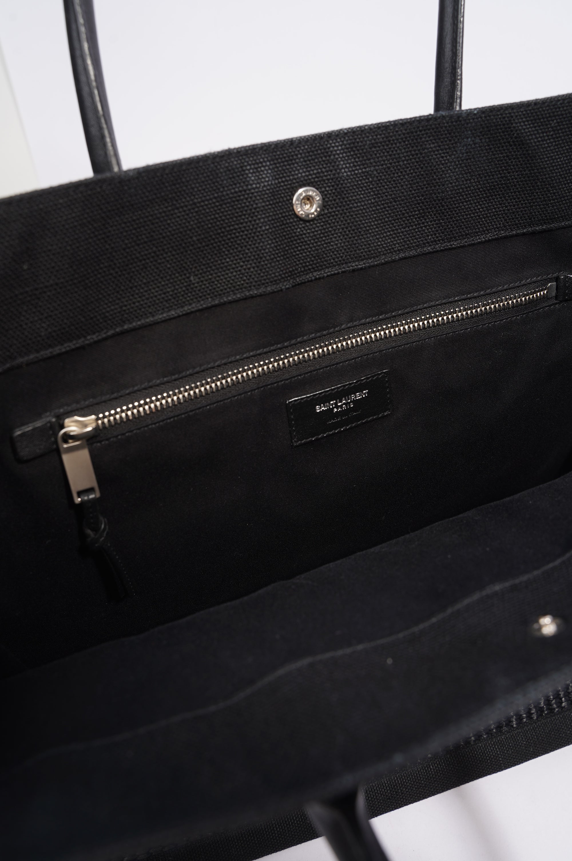Saint Laurent Rive Gauche Tote Bag Black Wicker