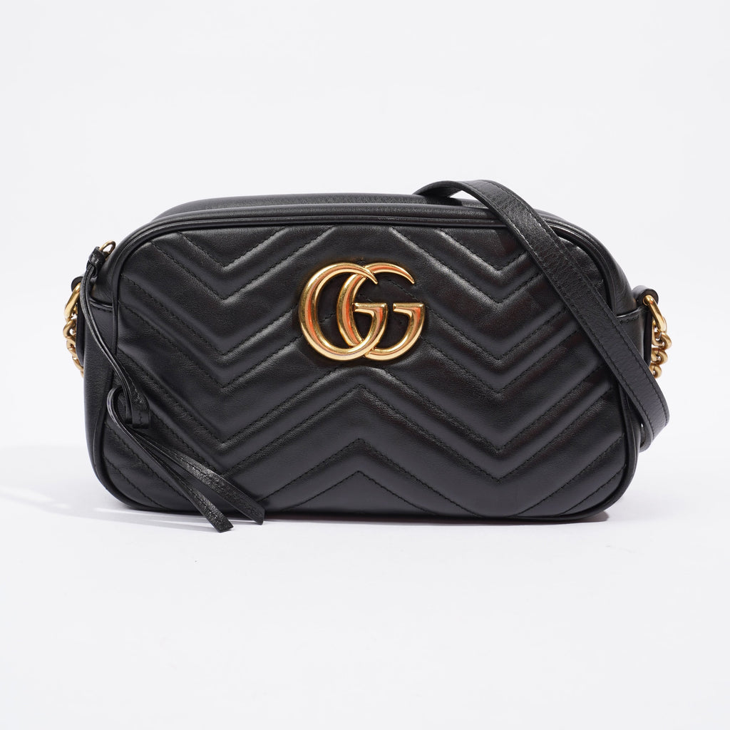 Gucci Marmont Zip Black Matelasse Leather Small