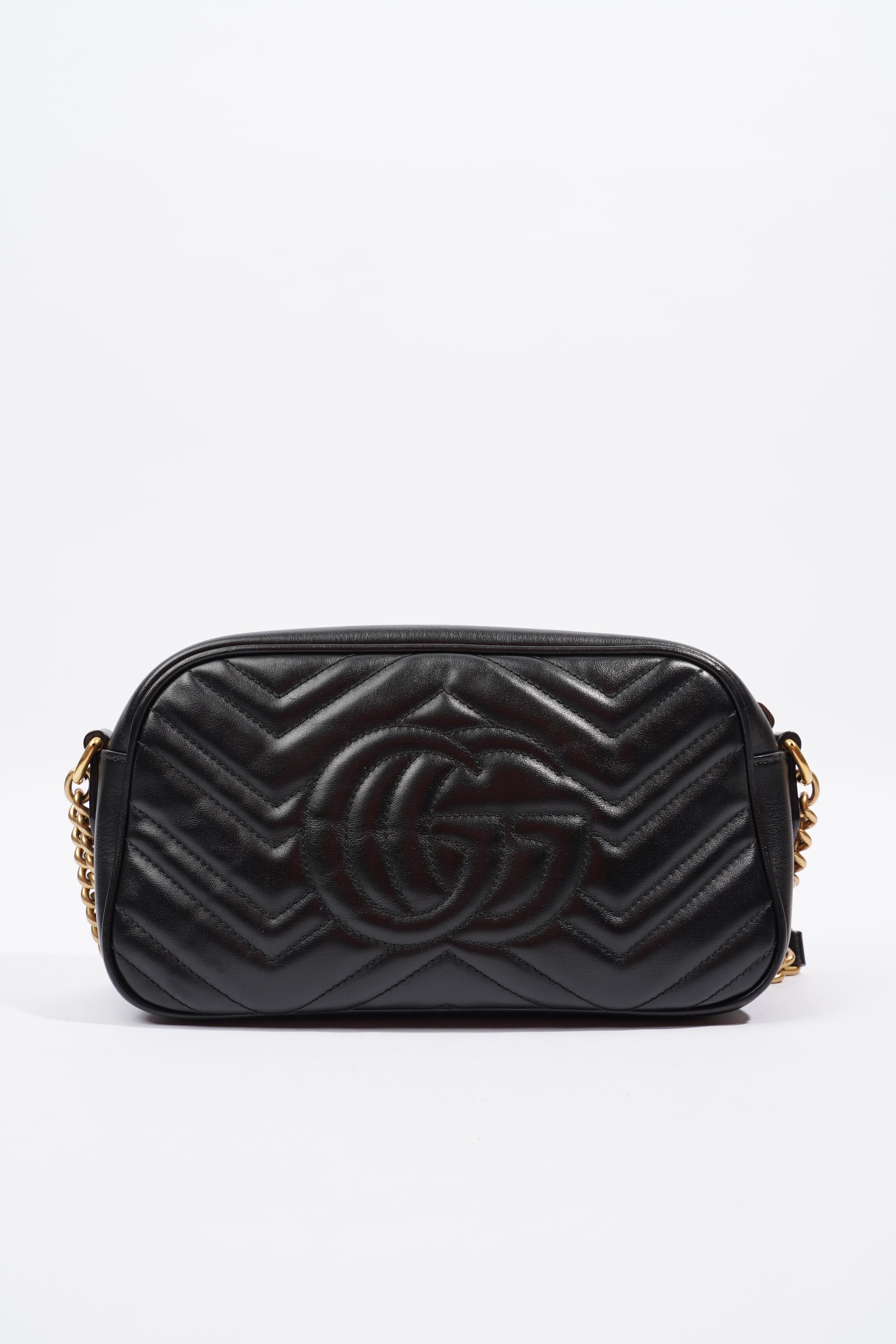Gucci Marmont Zip Black Matelasse Leather Small