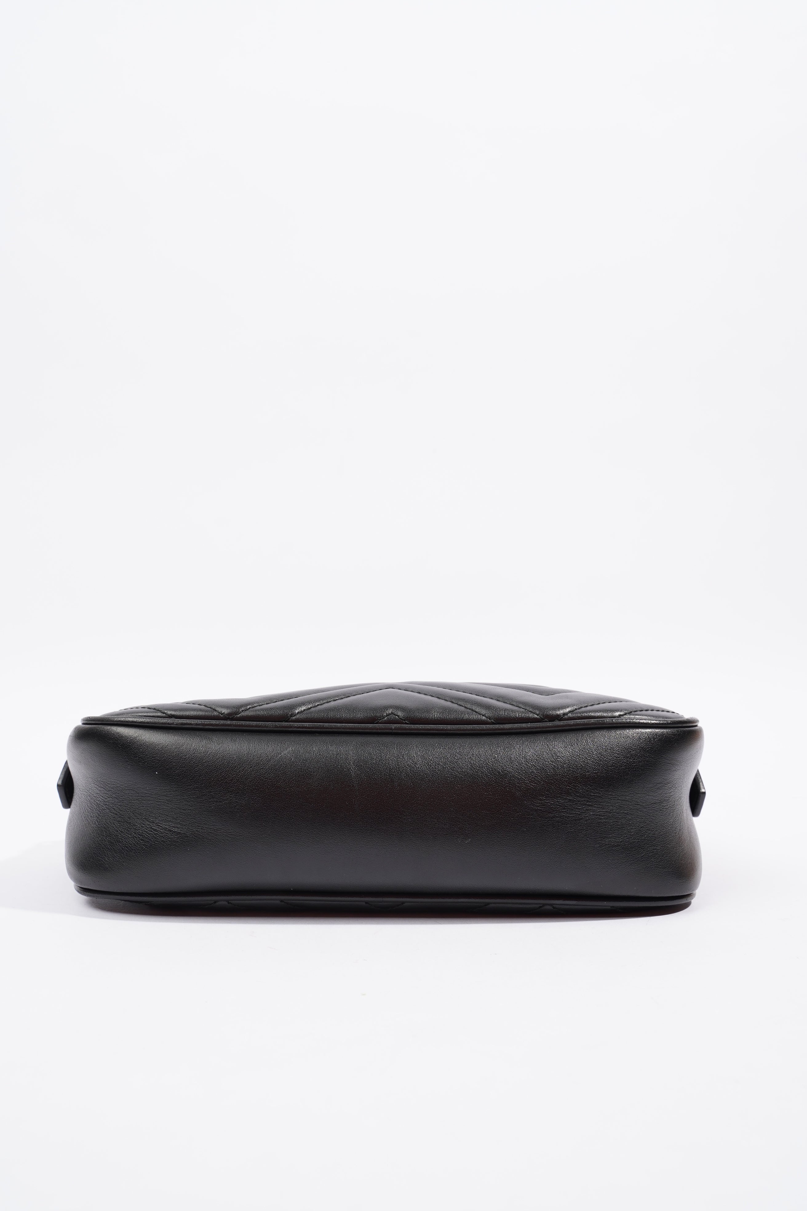Gucci Marmont Zip Black Matelasse Leather Small