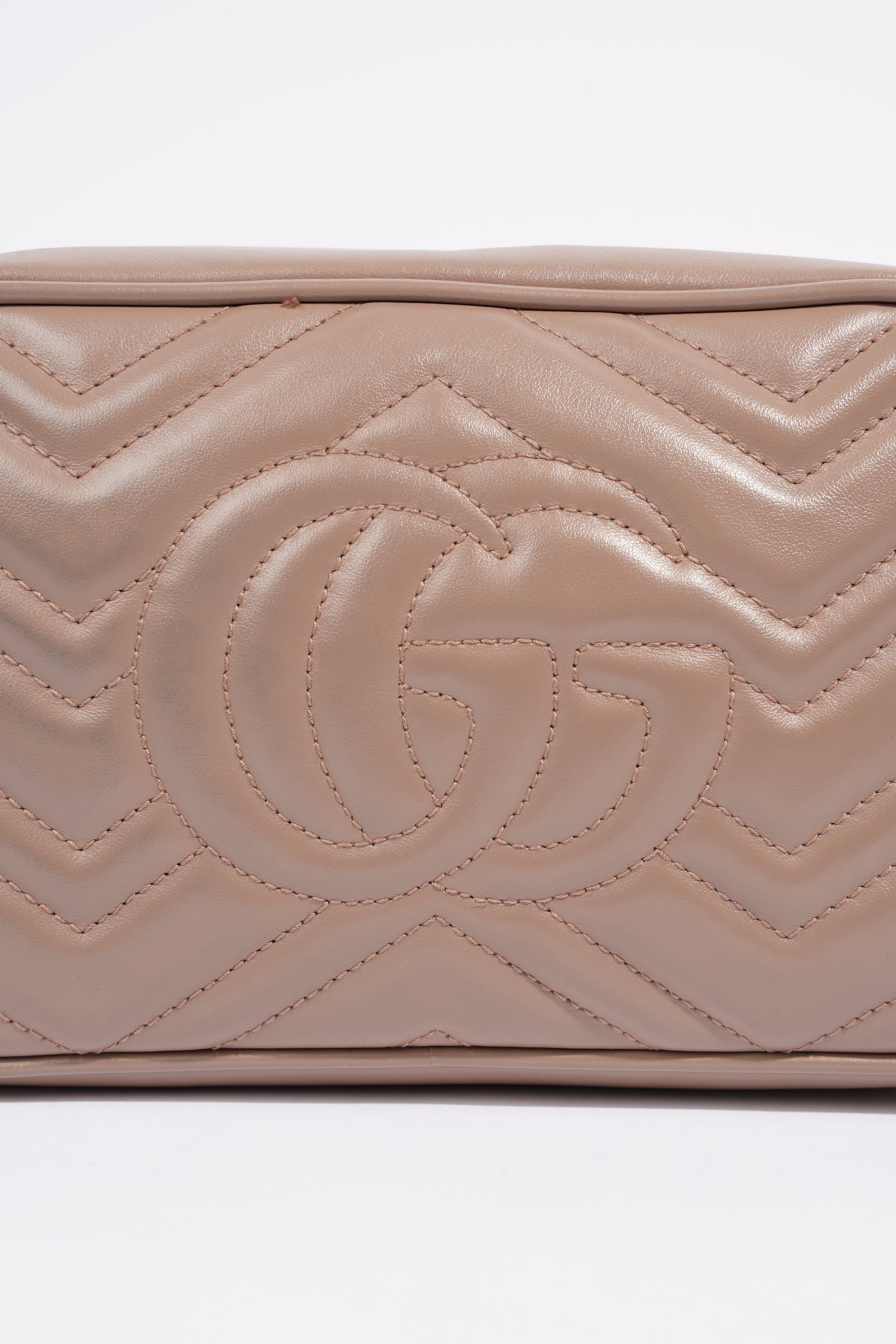 Gucci Marmont Zip Dusty Pink Matelasse Leather Small