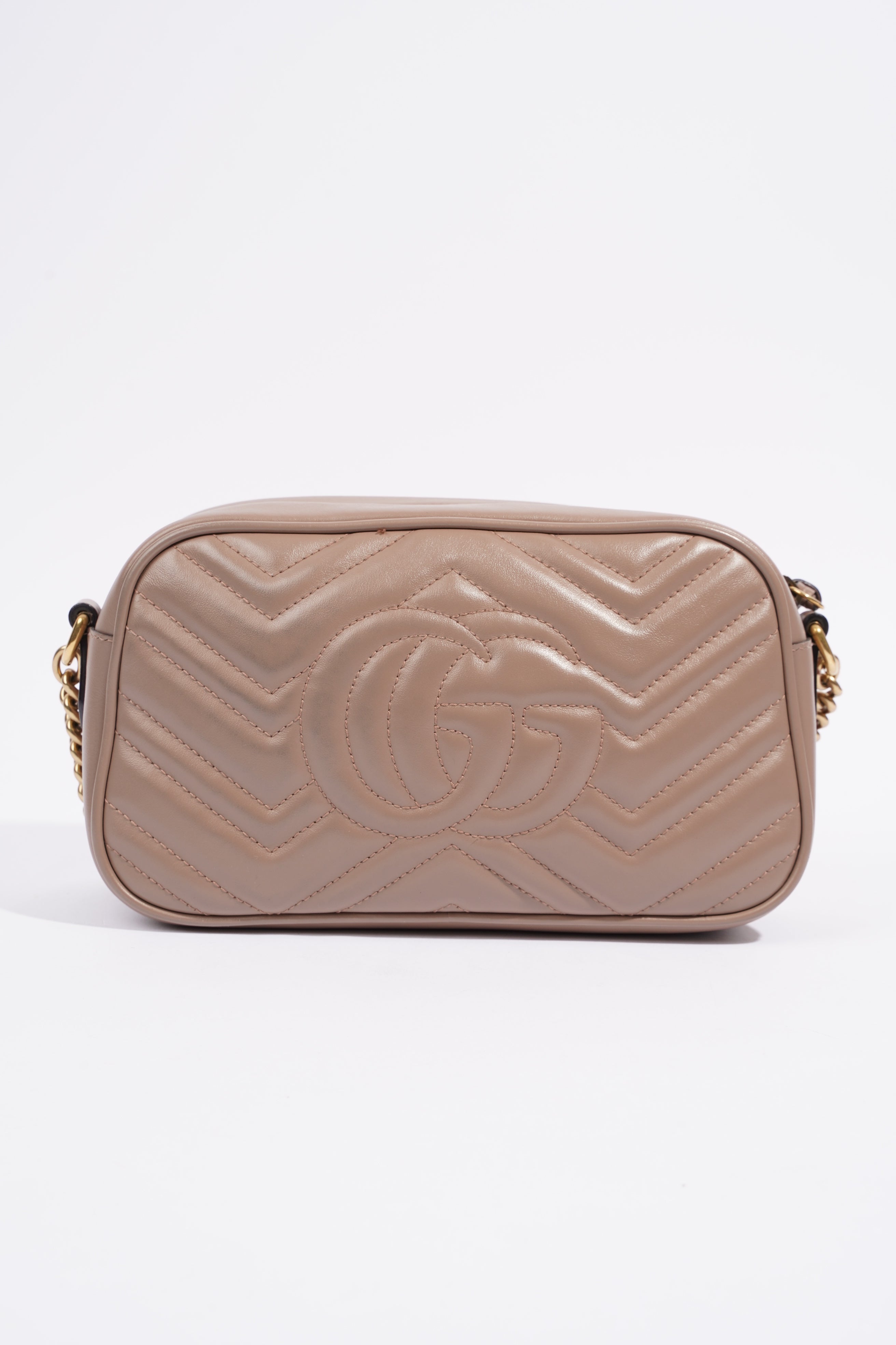 Gucci Marmont Zip Dusty Pink Matelasse Leather Small