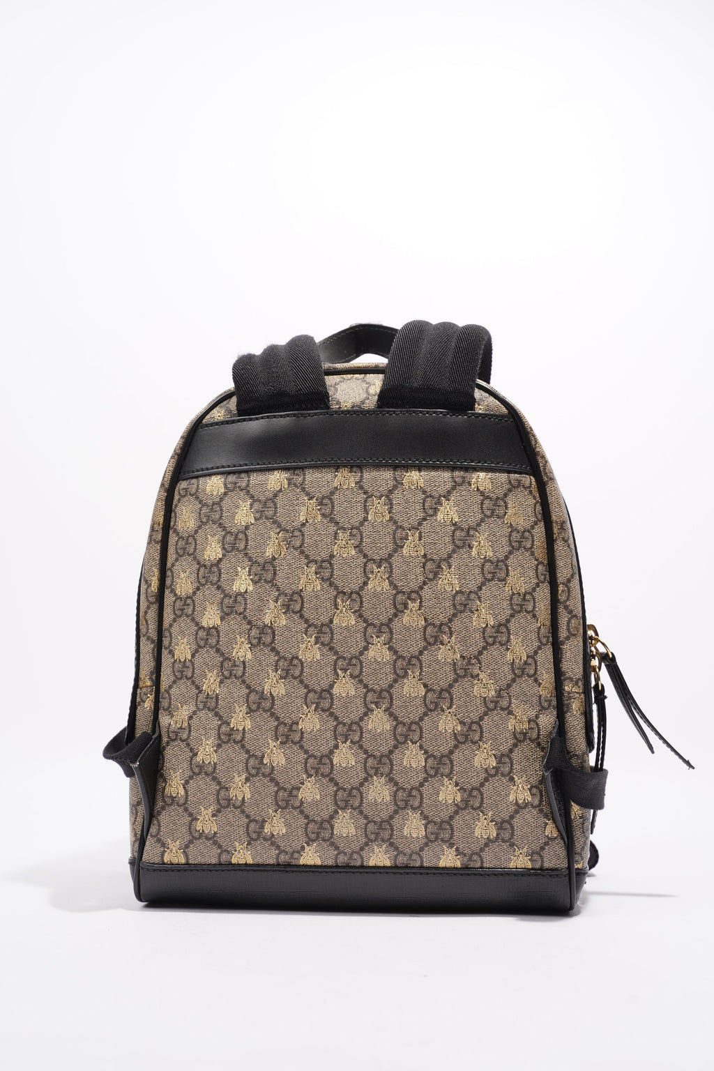 Gucci Bee Backpack Supreme Print / Black Coated Canvas Small