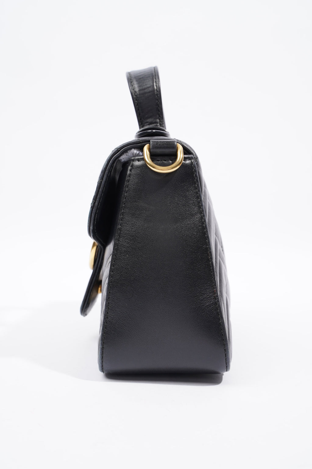 Gucci GG Marmont Mini Top Handle Black Matelasse Leather