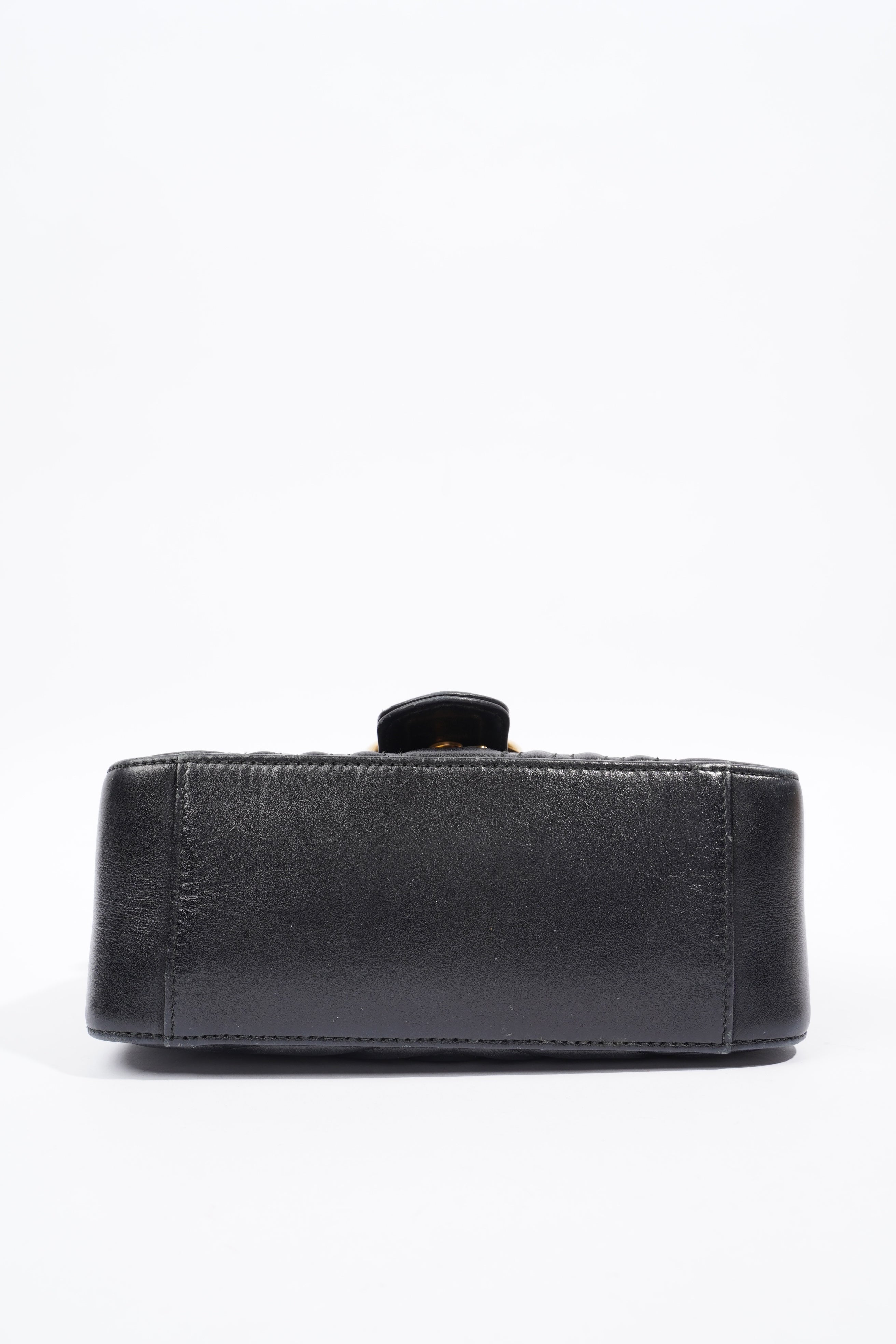 Gucci GG Marmont Mini Top Handle Black Matelasse Leather