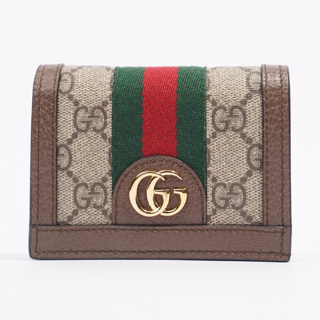 Gucci Ophidia Wallet Brown / Red / Green Coated Canvas