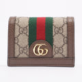 Gucci Ophidia Wallet Brown / Red / Green Coated Canvas
