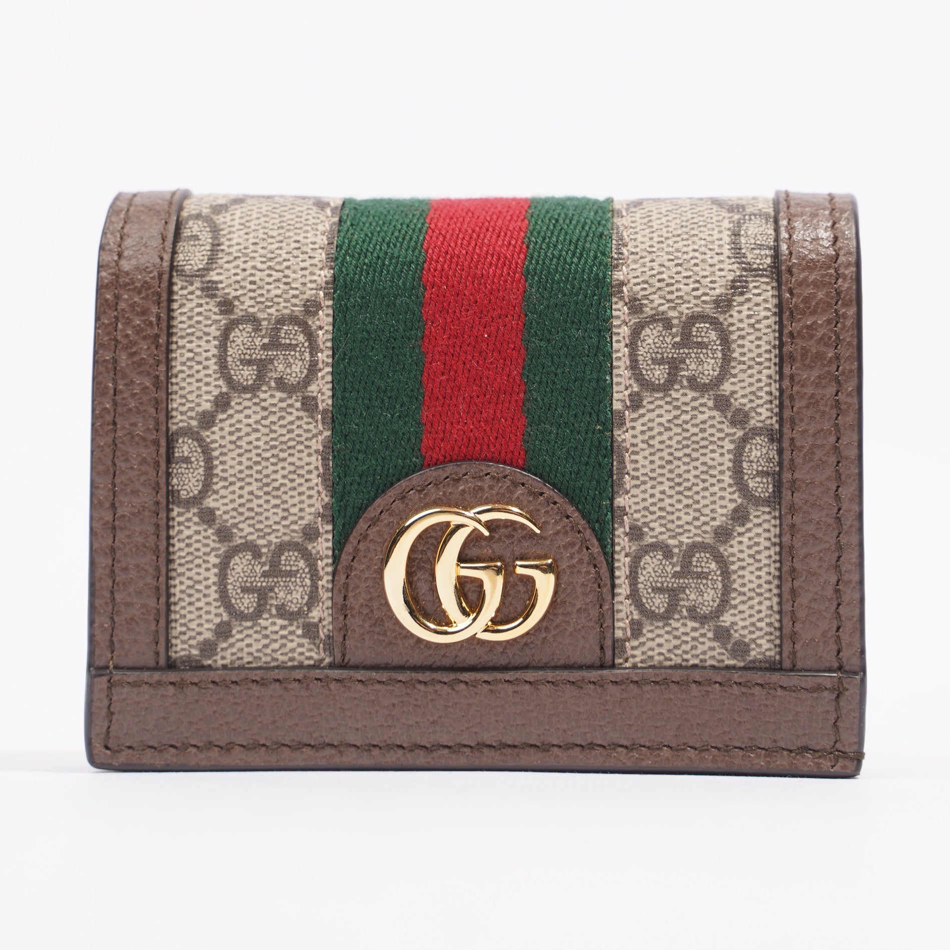 Gucci Ophidia Wallet Brown / Red / Green Coated Canvas