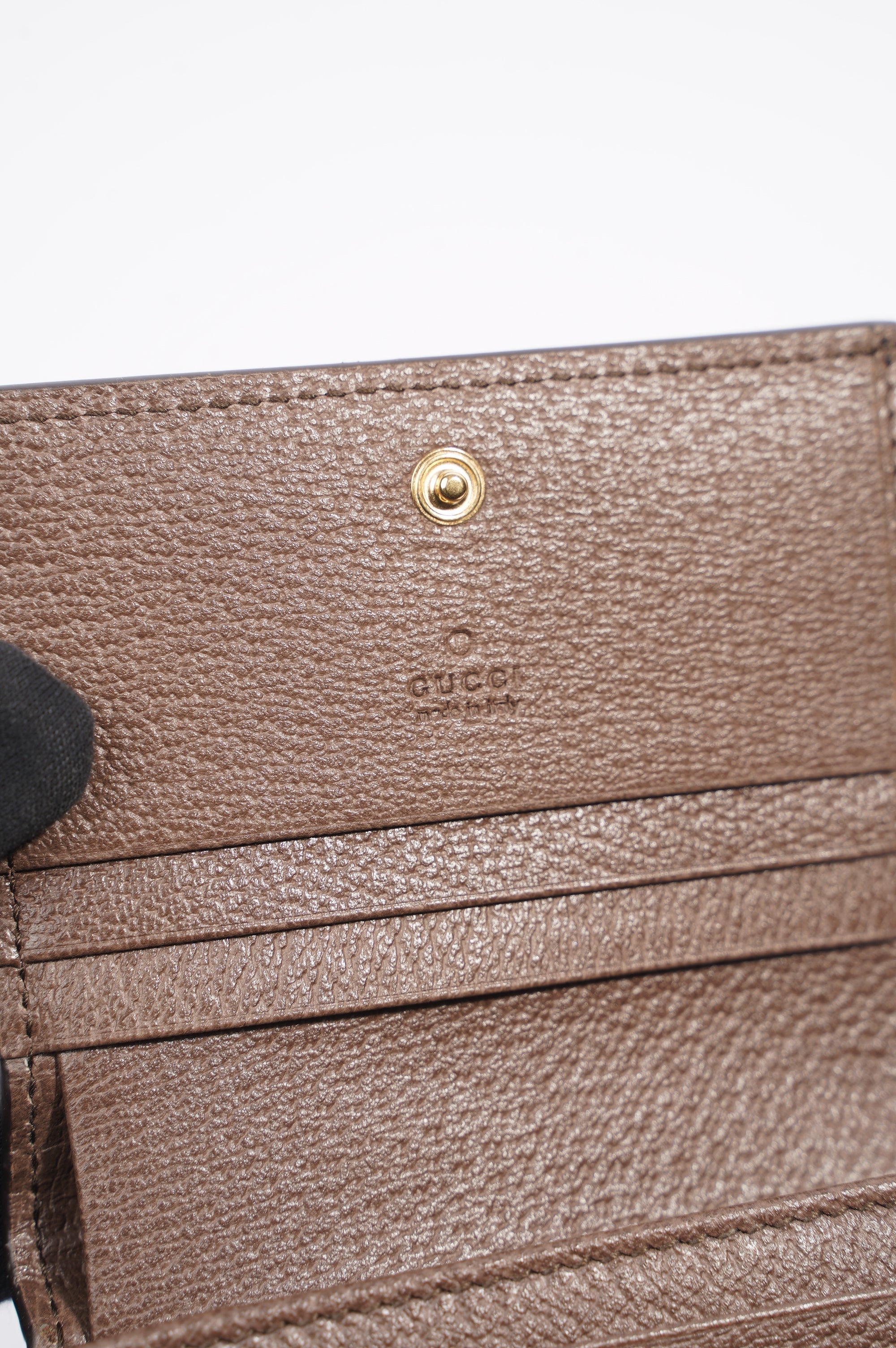 Gucci Ophidia Wallet Brown / Red / Green Coated Canvas