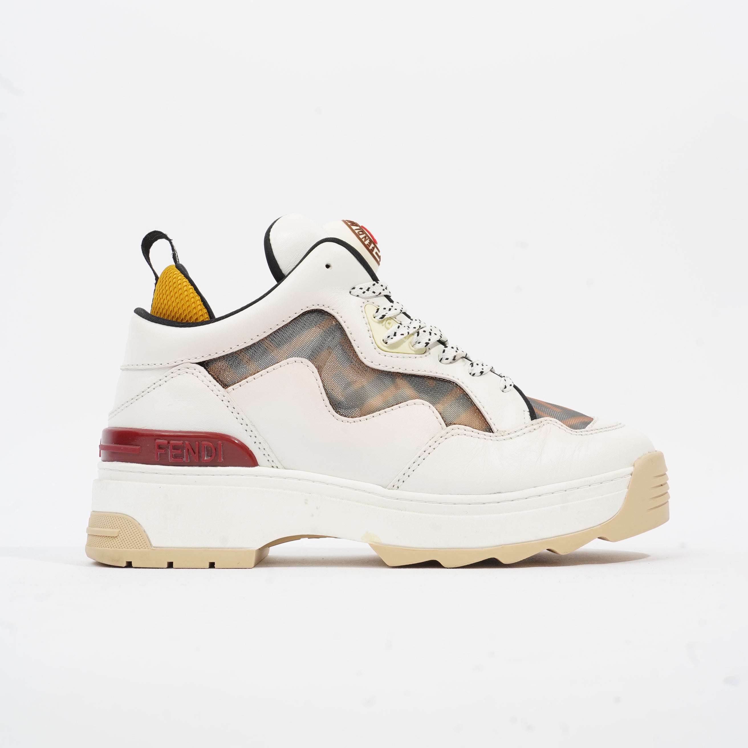 Fendi Logomania FF Sneaker White / Brown Leather EU 37.5 UK 4.5