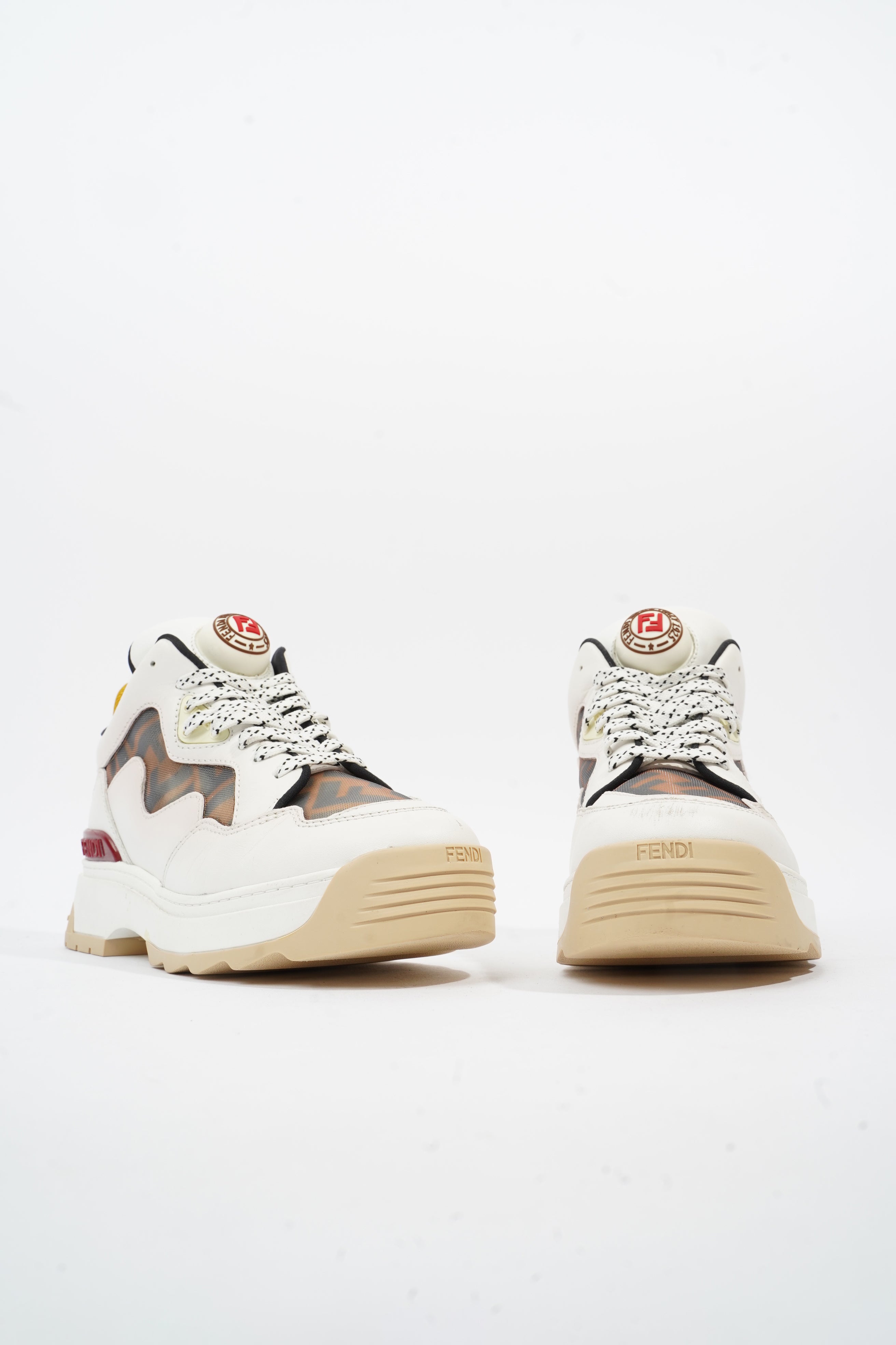 Fendi Logomania FF Sneaker White / Brown Leather EU 37.5 UK 4.5