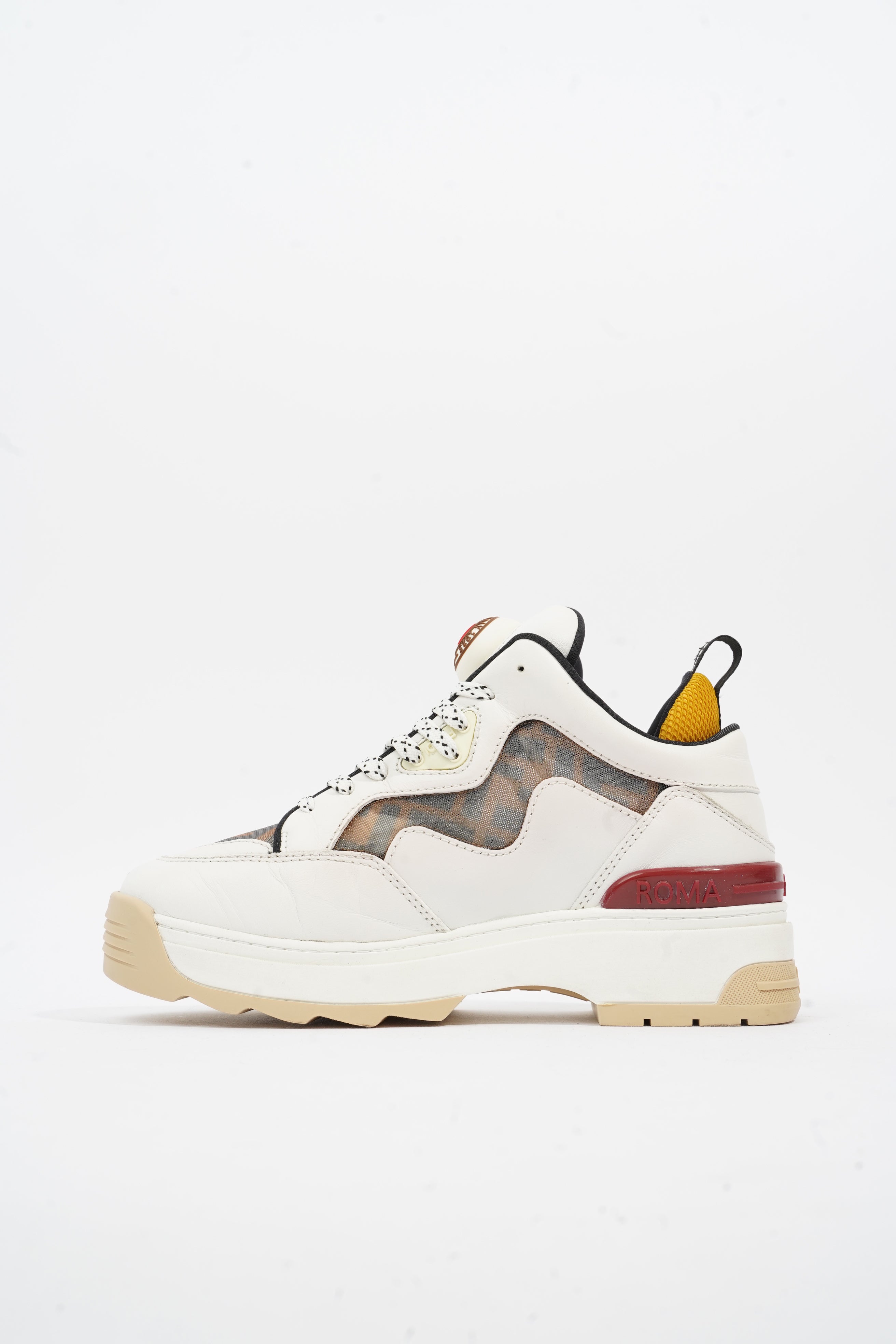 Fendi Logomania FF Sneaker White / Brown Leather EU 37.5 UK 4.5