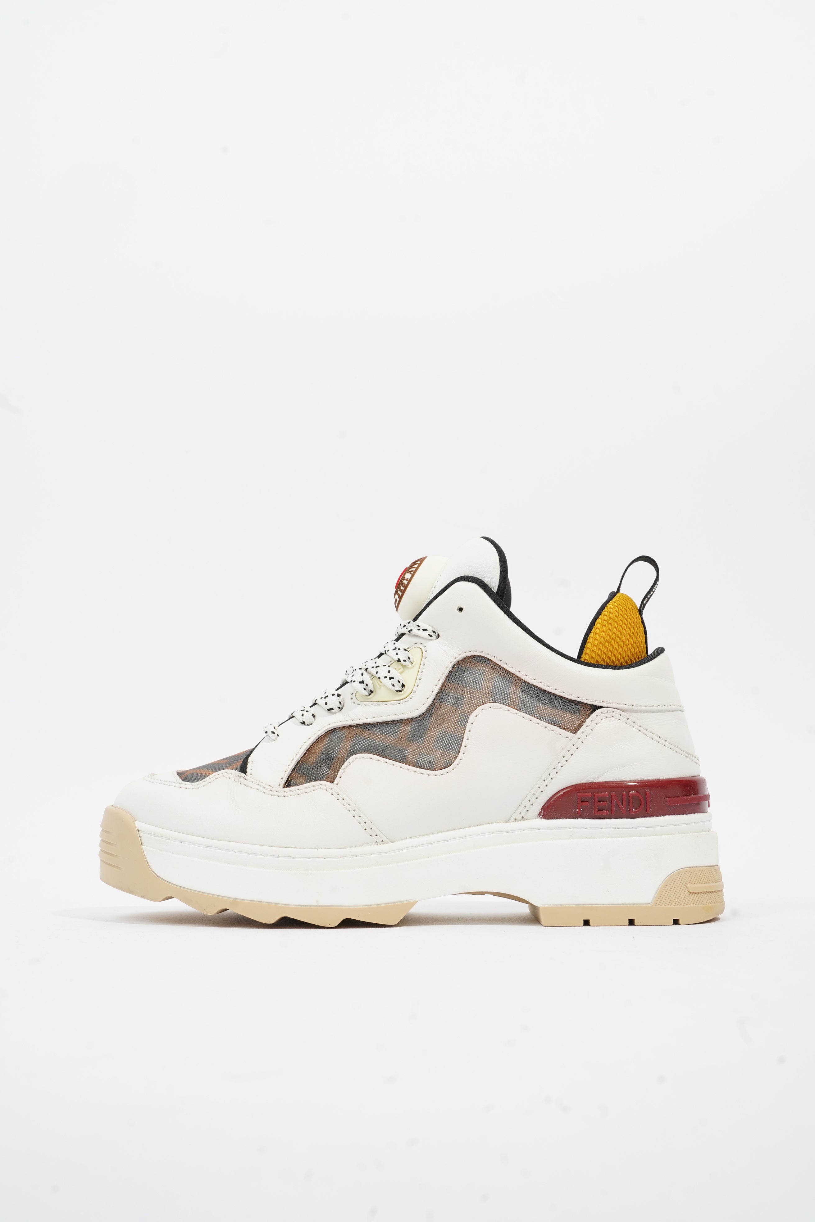 Fendi Logomania FF Sneaker White / Brown Leather EU 37.5 UK 4.5