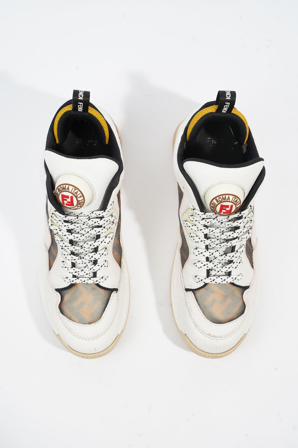 Fendi Logomania FF Sneaker White / Brown Leather EU 37.5 UK 4.5