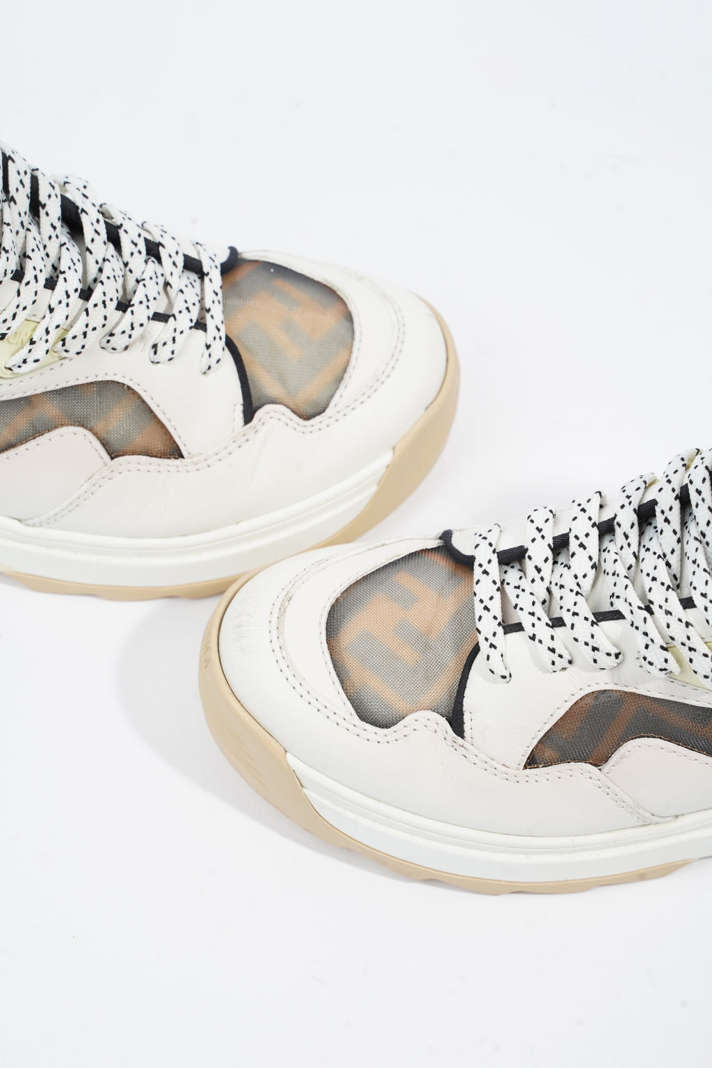 Fendi Logomania FF Sneaker White / Brown Leather EU 37.5 UK 4.5