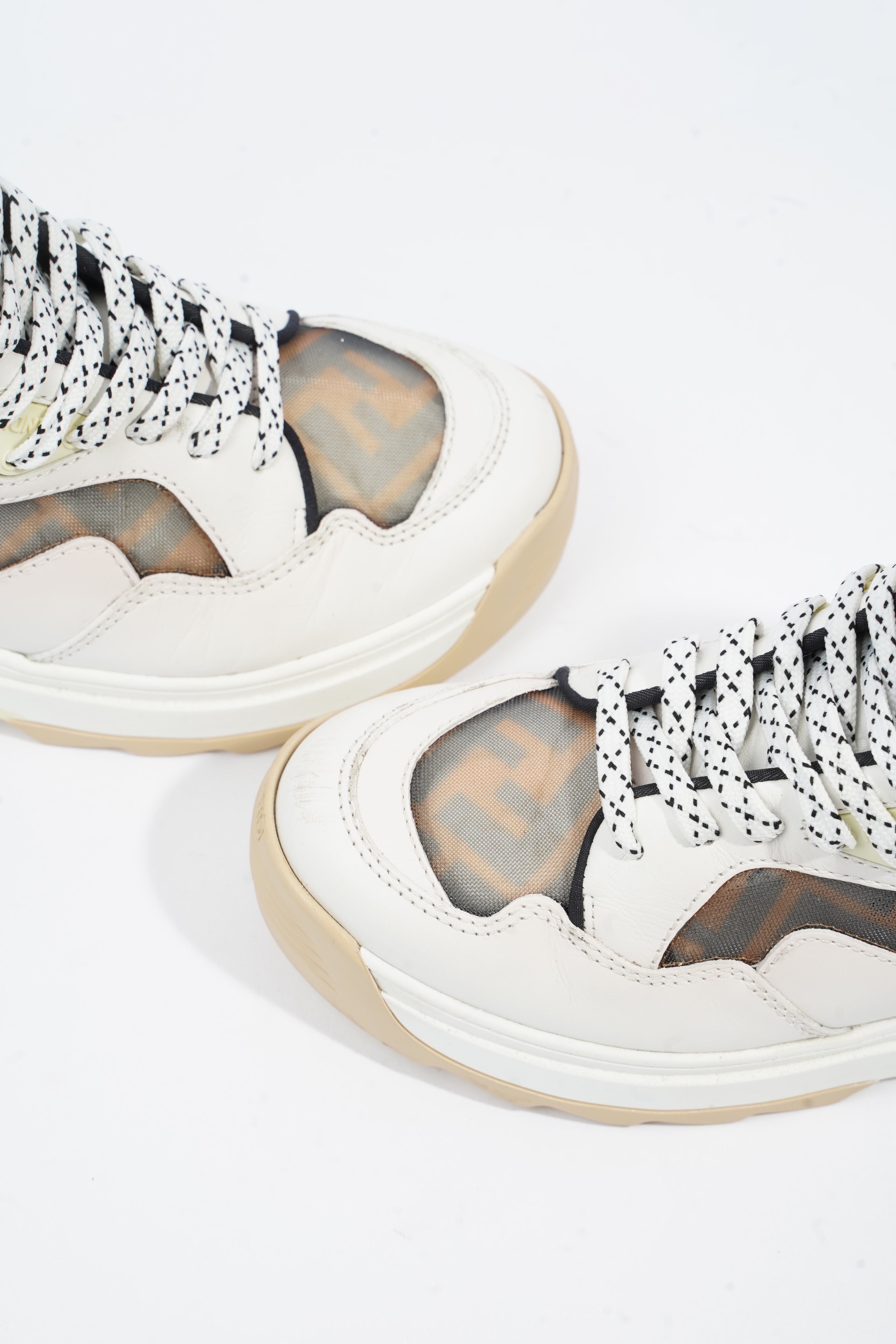 Fendi Logomania FF Sneaker White / Brown Leather EU 37.5 UK 4.5