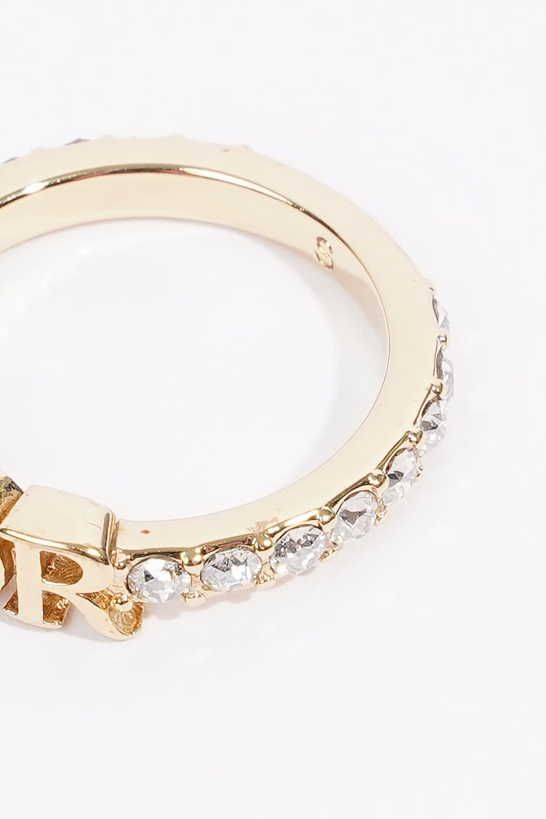 Christian Dior Dio(r)evolution Ring Gold / White Crystals Gold Plated Small