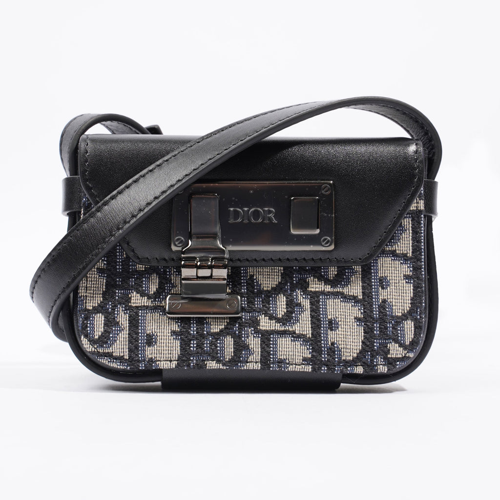 Christian Dior Nano Pouch Oblique / Black Canvas