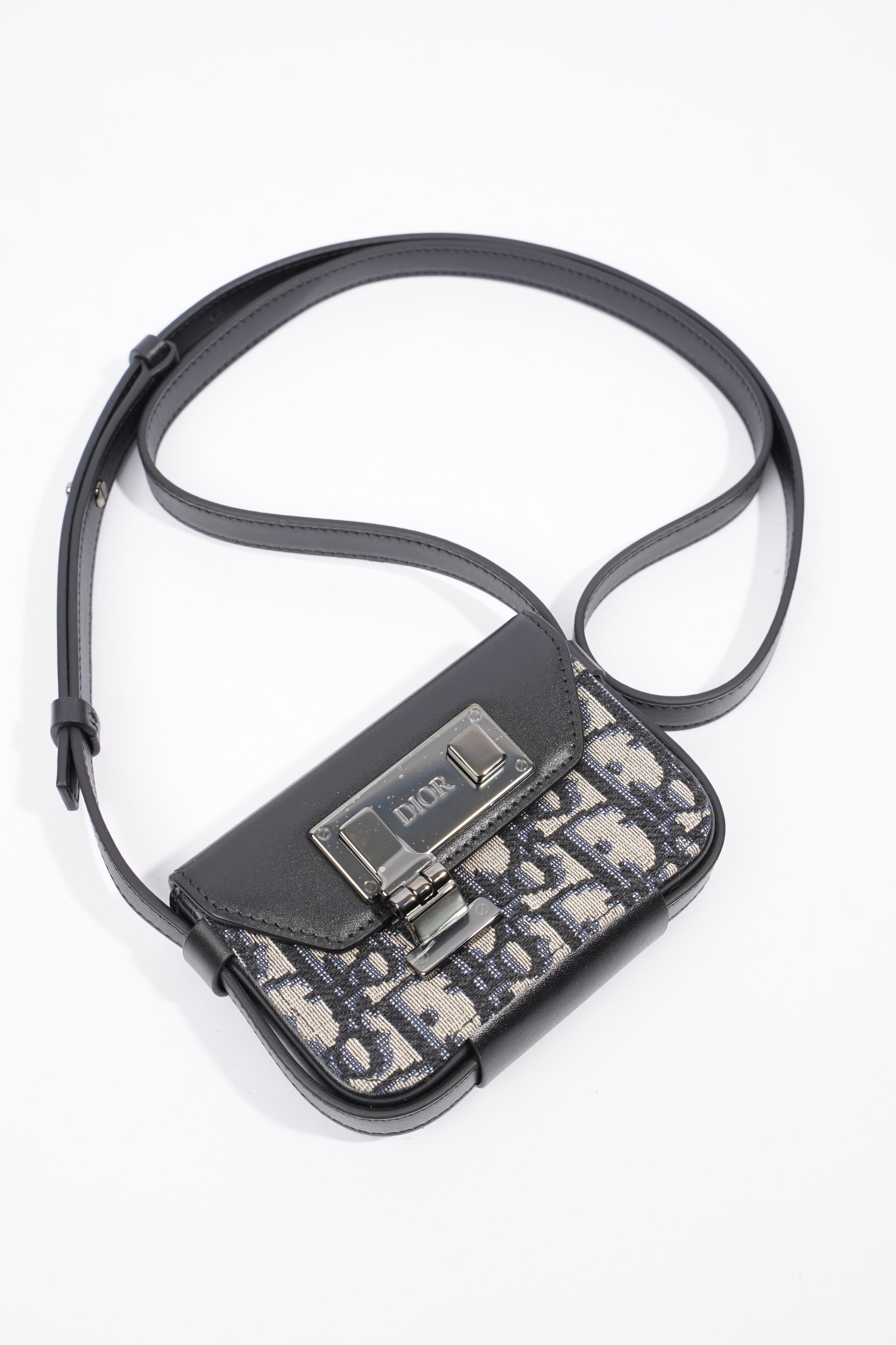 Christian Dior Nano Pouch Oblique / Black Canvas