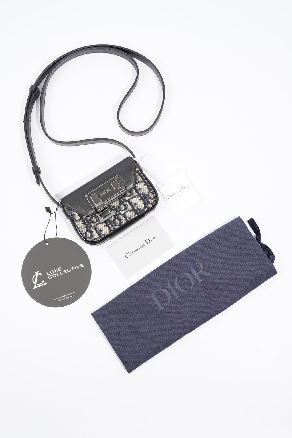 Christian Dior Nano Pouch Oblique / Black Canvas