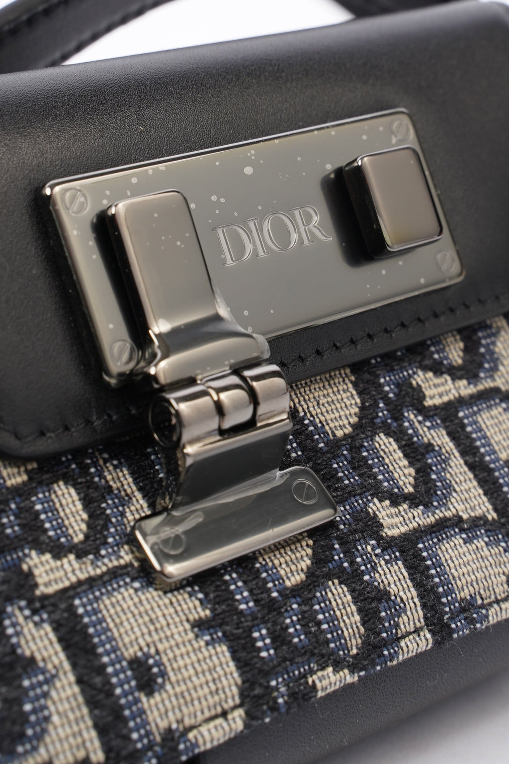 Christian Dior Nano Pouch Oblique / Black Canvas