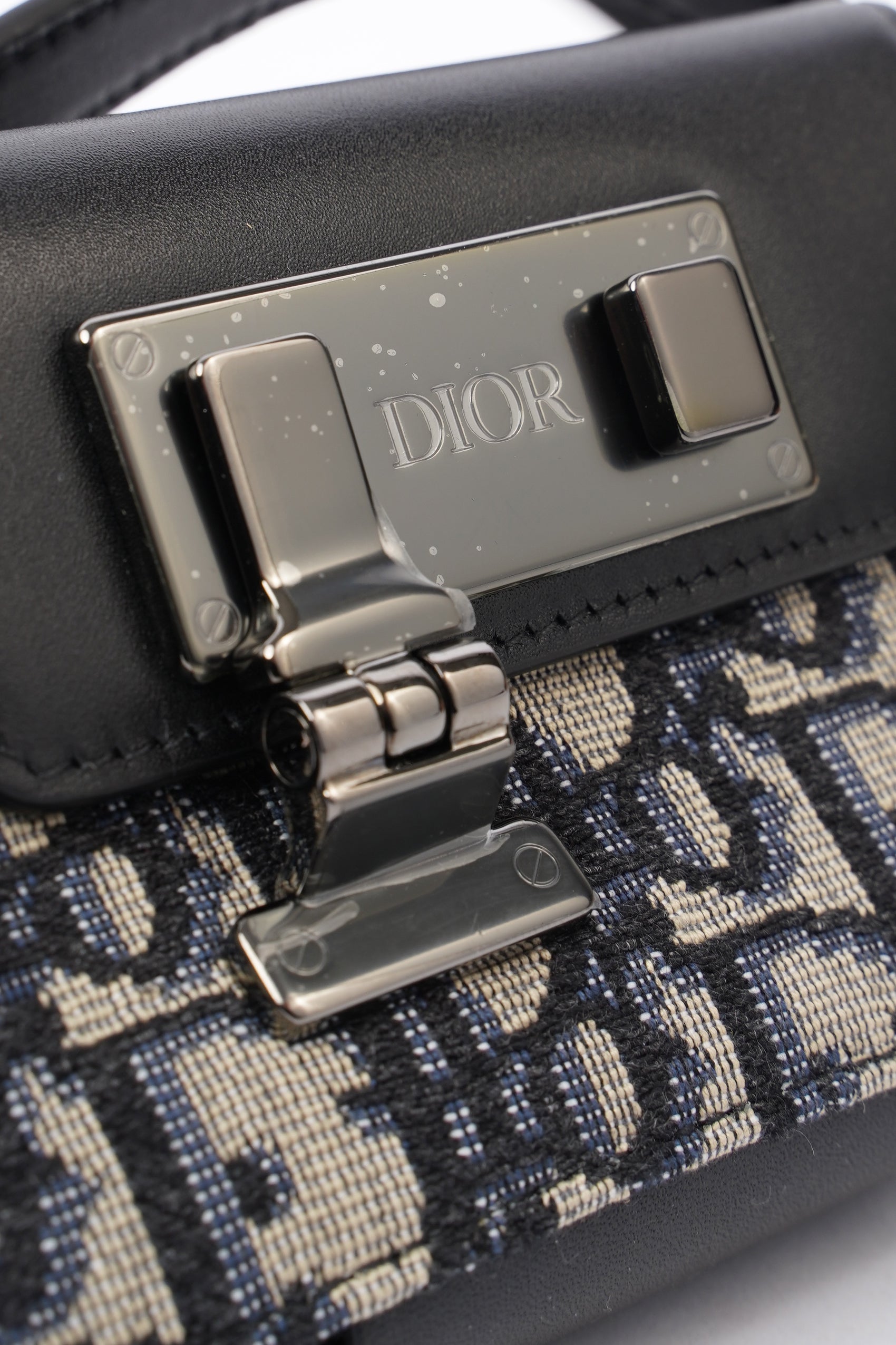 Christian Dior Nano Pouch Oblique / Black Canvas